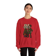 Funny Christmas Elf Sweatshirt - "Elf Emphasis on the 'F'"