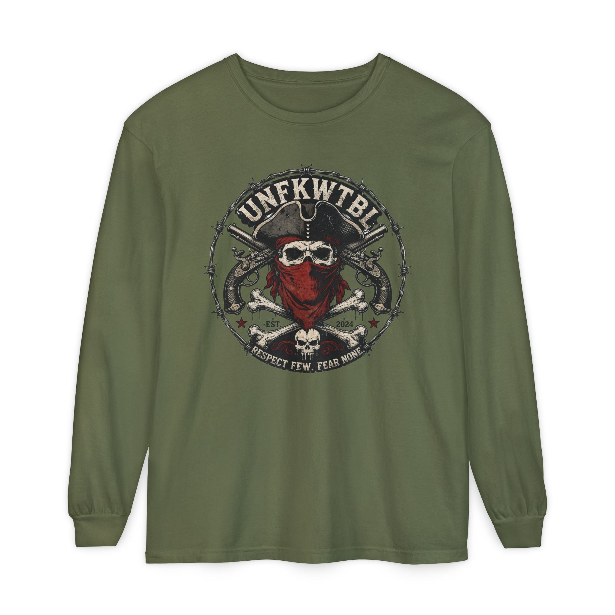 Skull Bandana Long Sleeve T-Shirt — UNFKWTBL Graphic