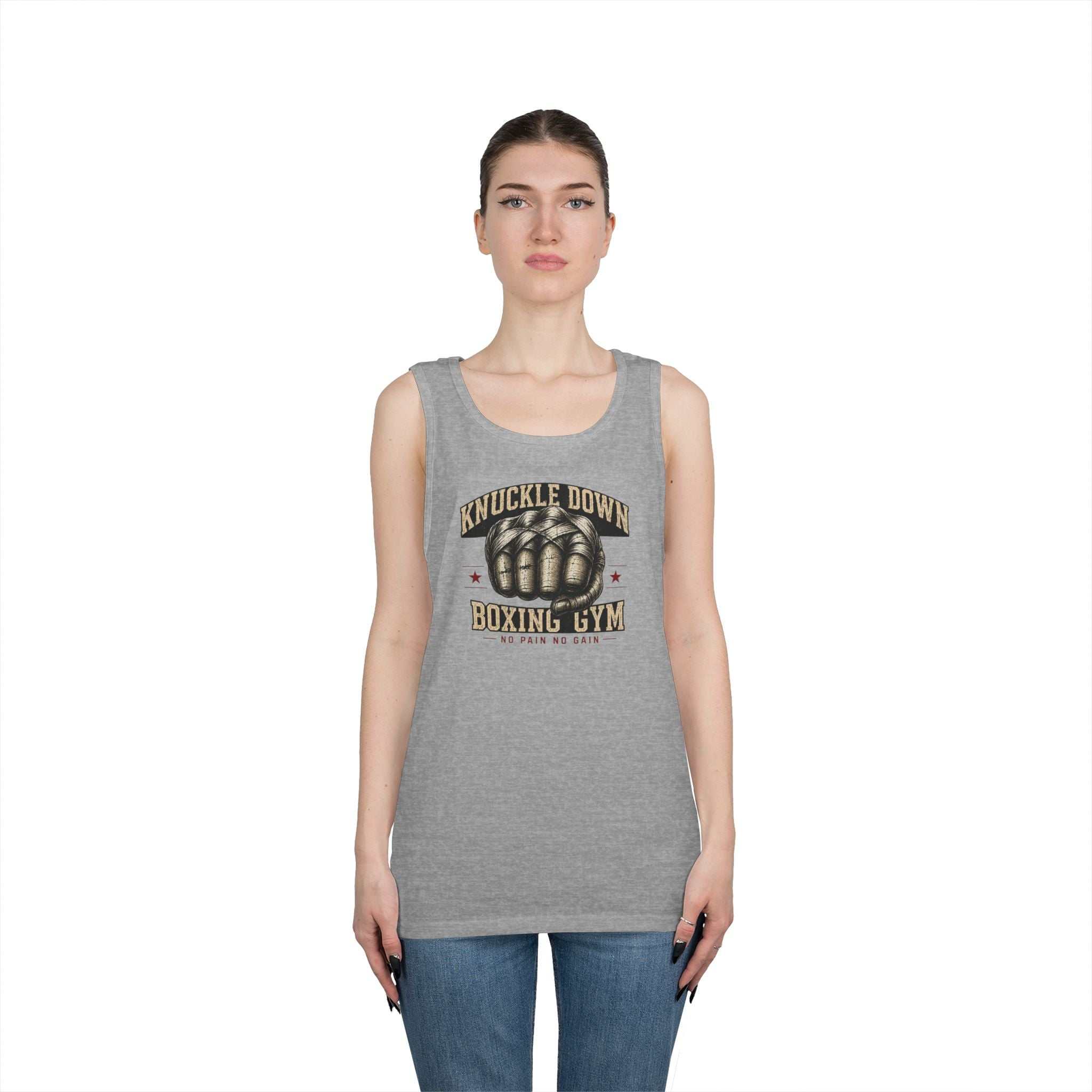 Knuckle Down Boxing Gym Tank Top — Vintage Fist Workout Tank