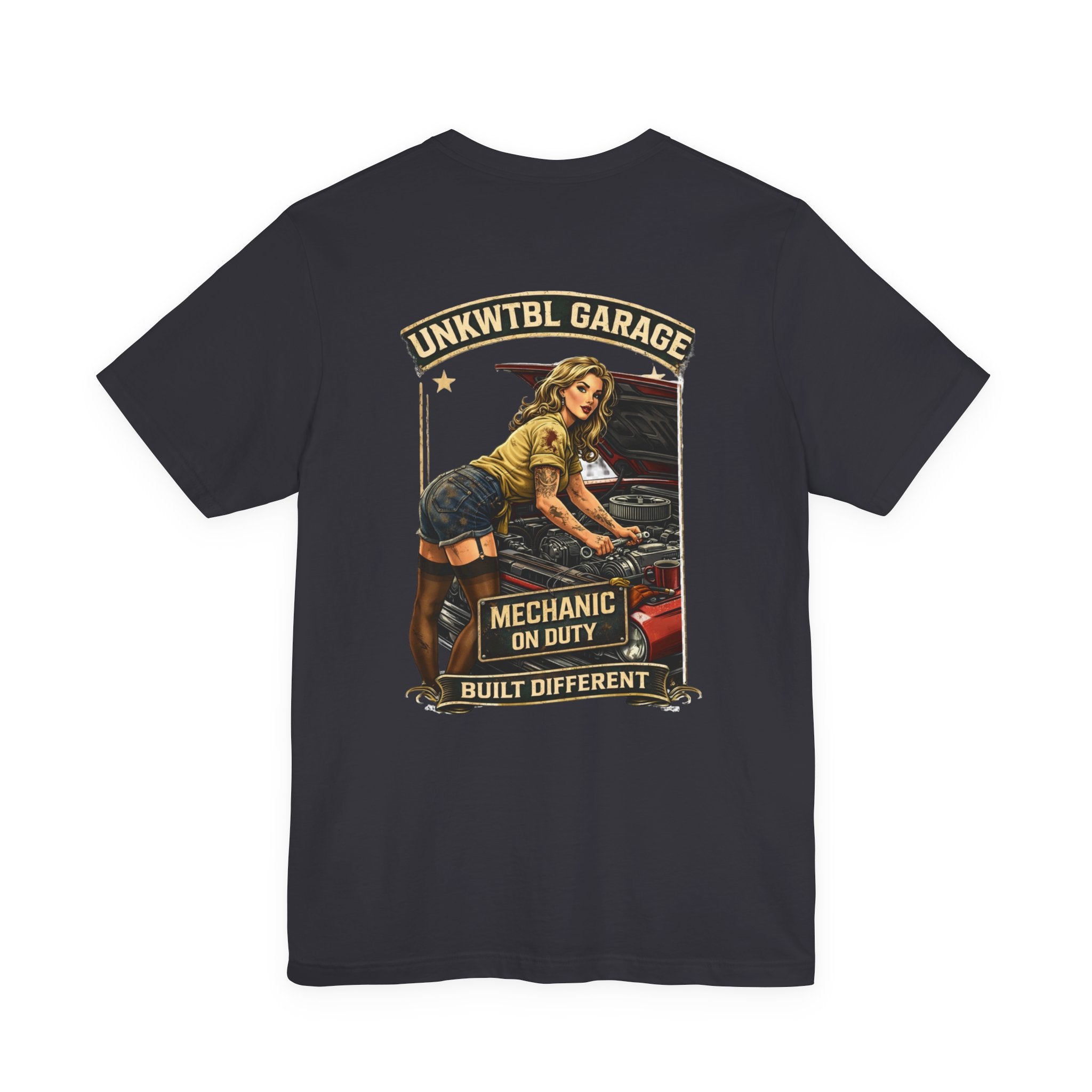 Mechanic On Duty Tee — Retro Pinup Garage T-Shirt