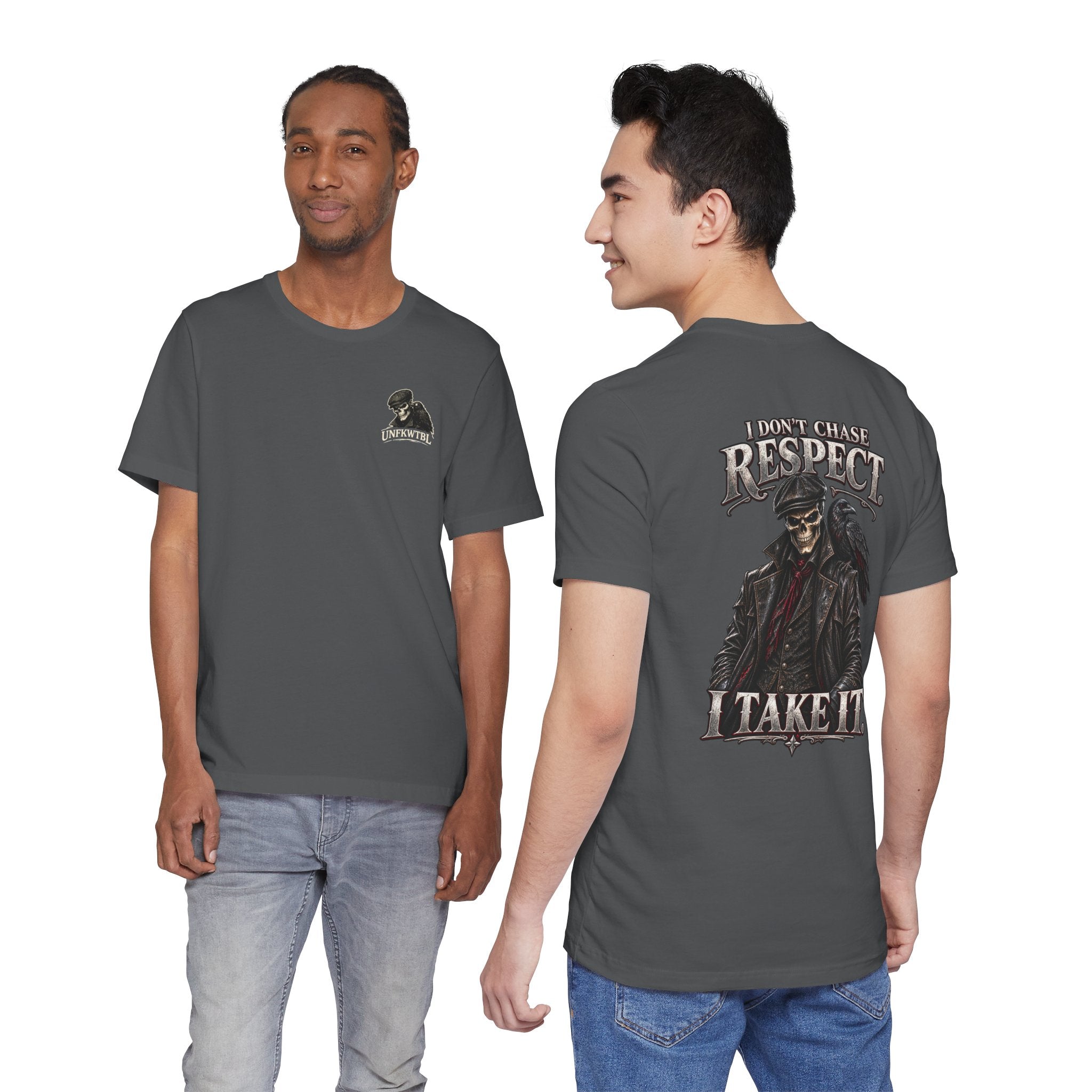 Respect T-Shirt — "I Don't Chase Respect, I Take It" Raven Graphic Tee