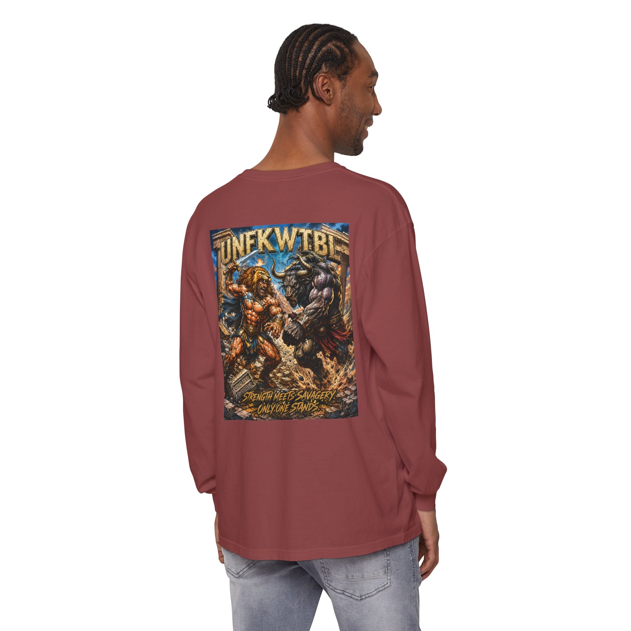 Hercules vs Minotaur Graphic Long Sleeve Tee