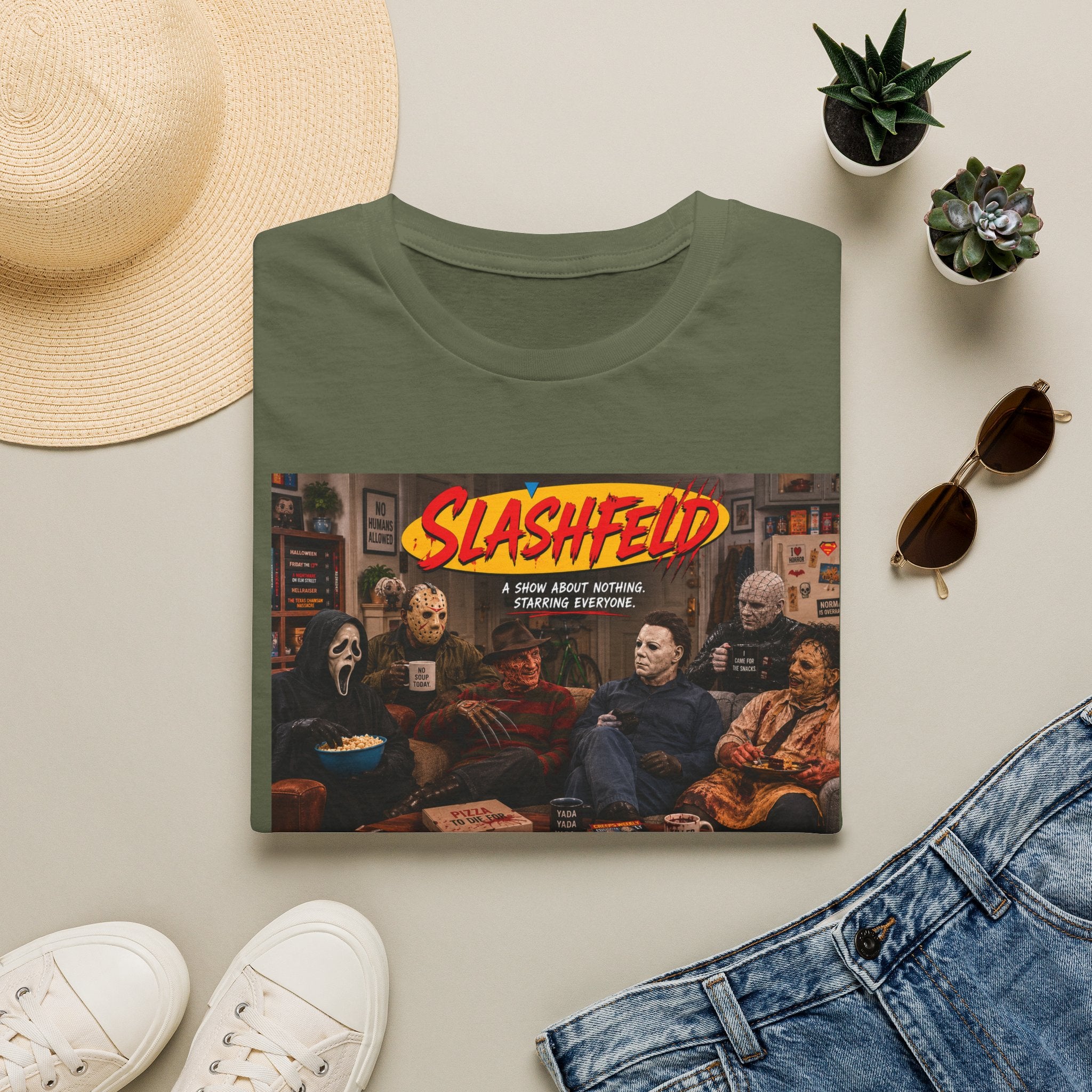Slashfield T-Shirt — Horror Icons Movie Night Graphic Tee