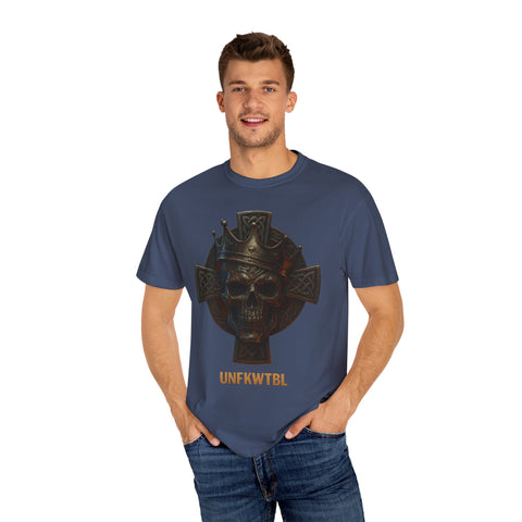 UNFKWTBL Skull King with Celtic Cross Design Unisex T-shirt