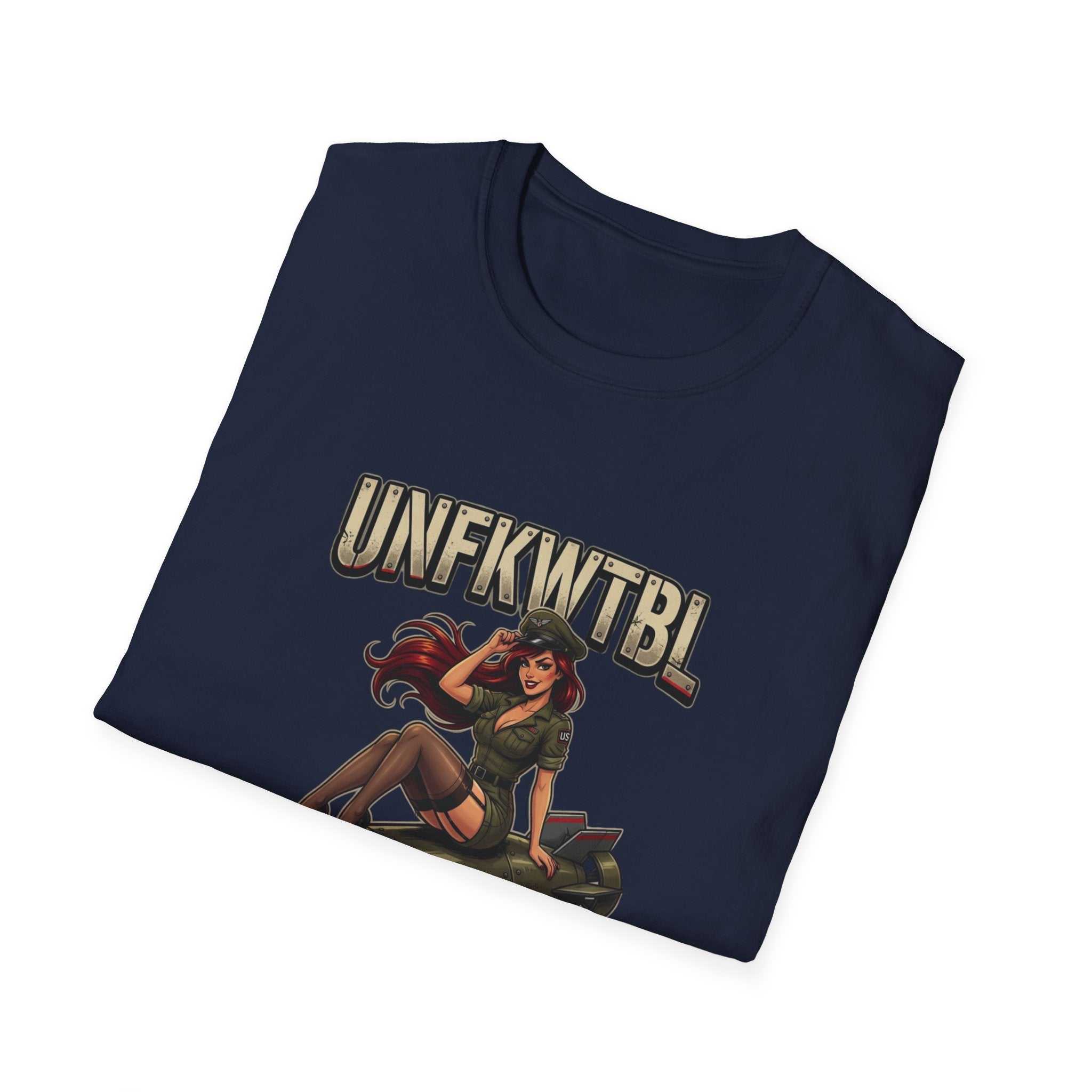 Vintage Pinup Bomber T-Shirt — UNFKWTBL Retro Military Graphic