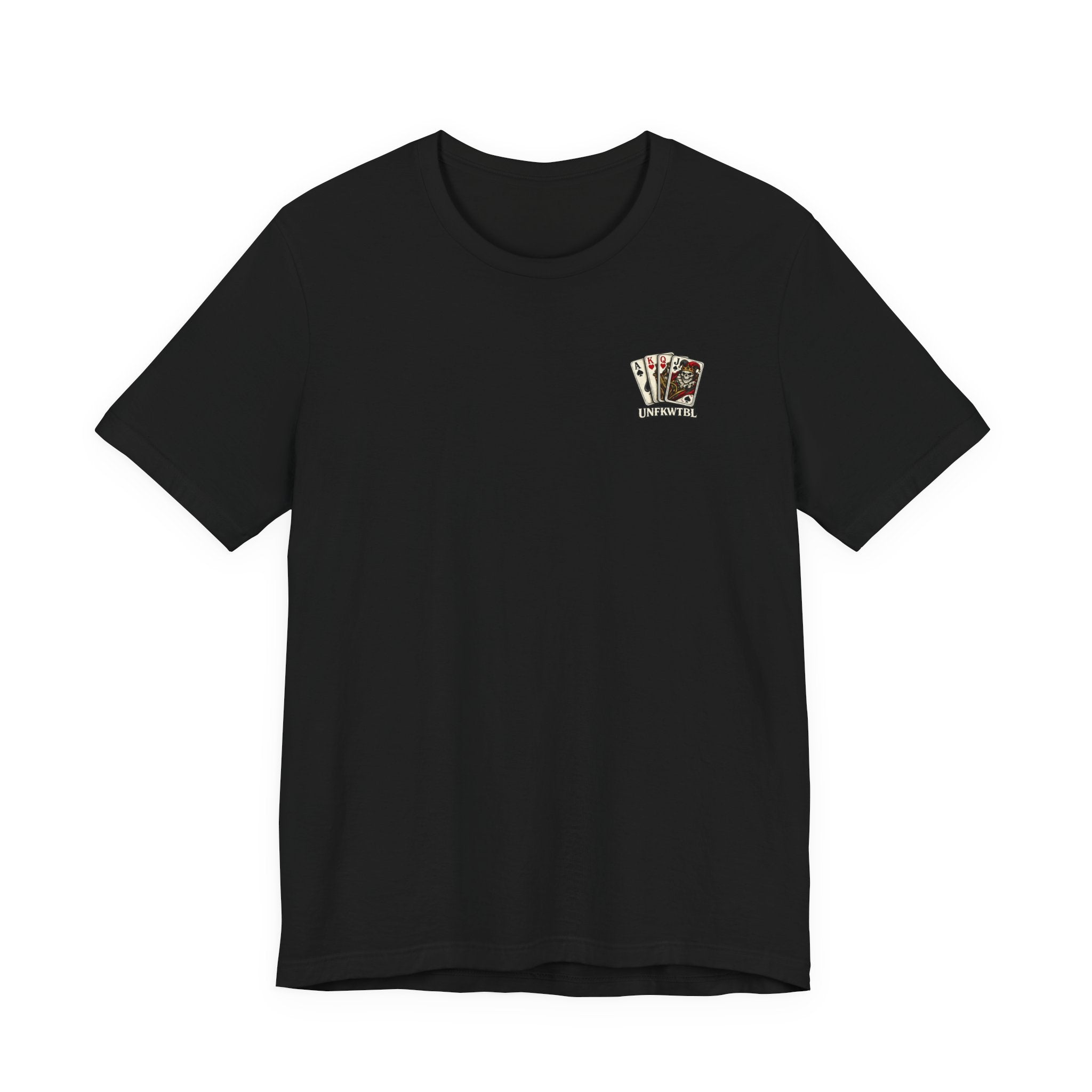 Joker Skull Playing Cards Graphic Tee — Gothic Card Game T-Shirt