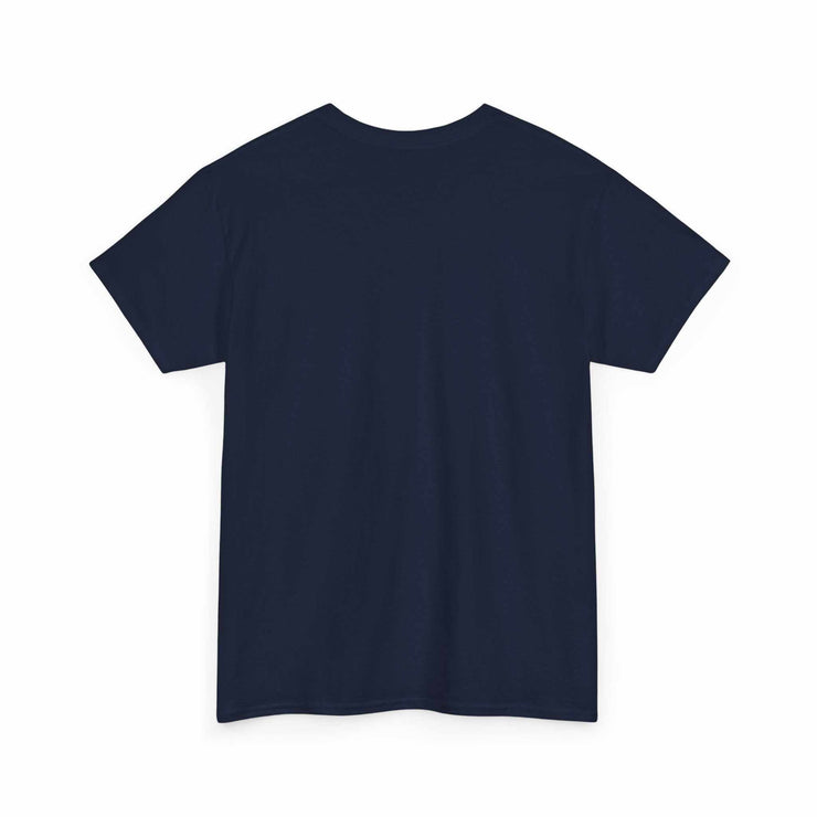 Back view of navy blue zombie baseball tee made from 100% cotton with classic fit and ribbed collar, part of Yankees vintage design collection