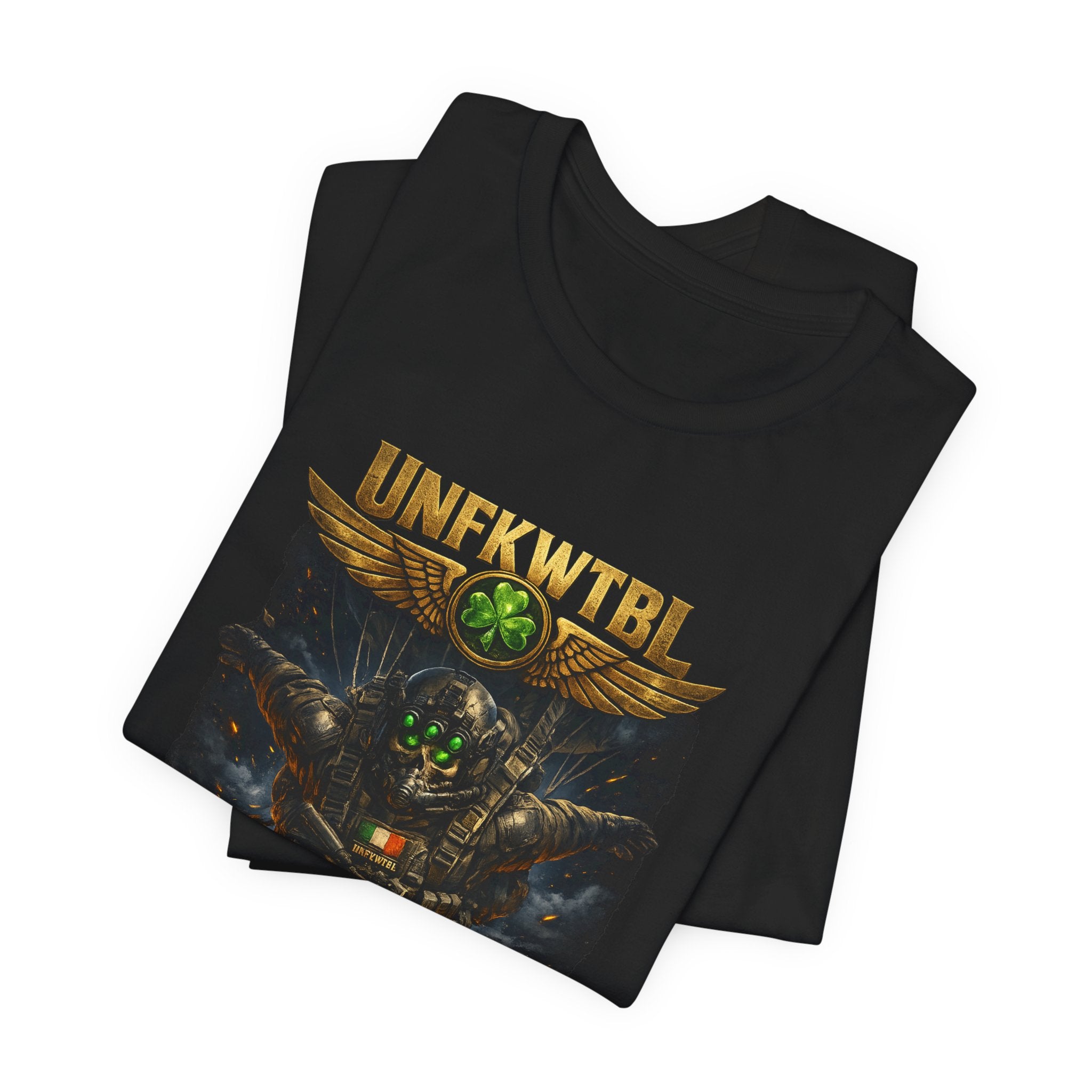 Military Mech Combat T‑Shirt — 'UNFKWTBL' Sci‑Fi Armor Design