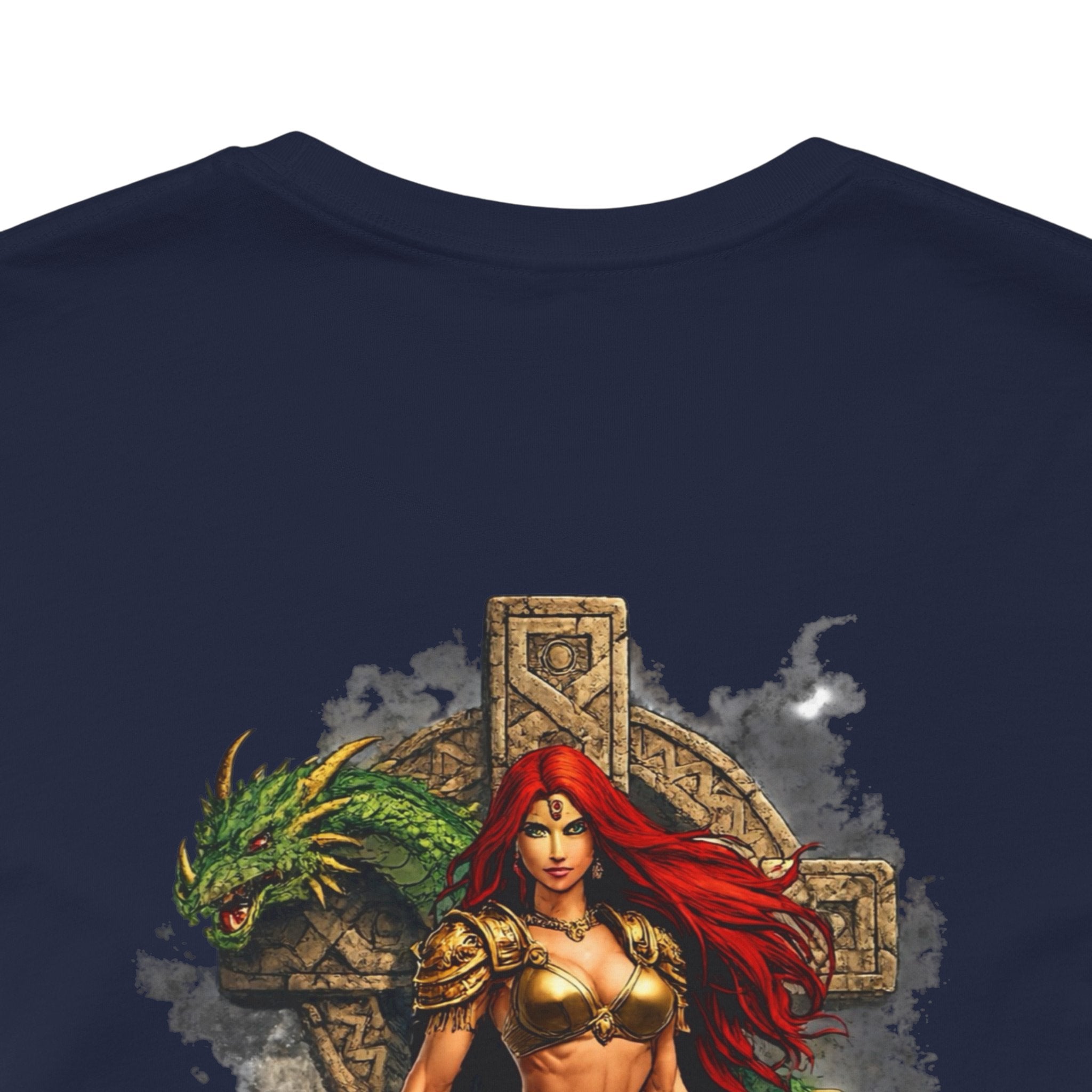 Barbarian Warrior Graphic Tee — 'Primal' Fantasy Pinup Backprint T-Shirt