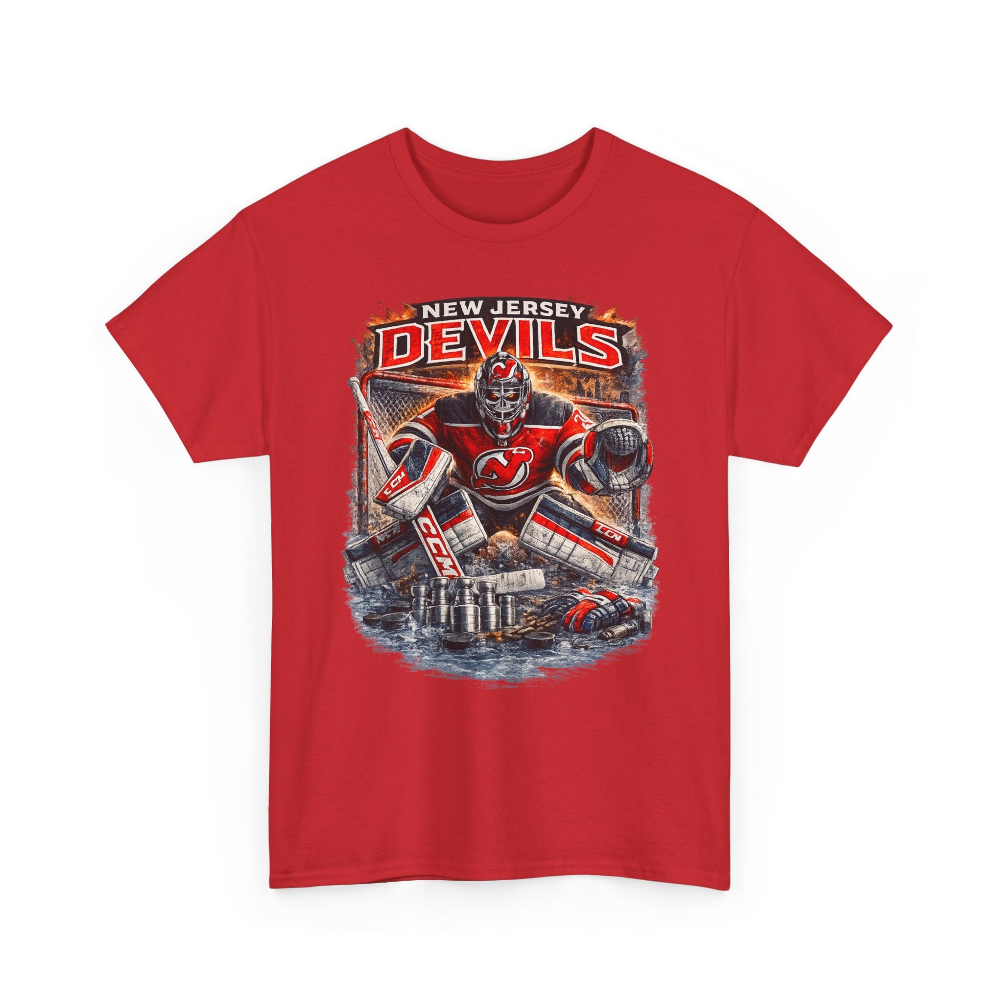 New Jersey Devils Hockey Goalie T-Shirt – Vintage Team Fan Tee - UNFKWTBL COMPANY INC