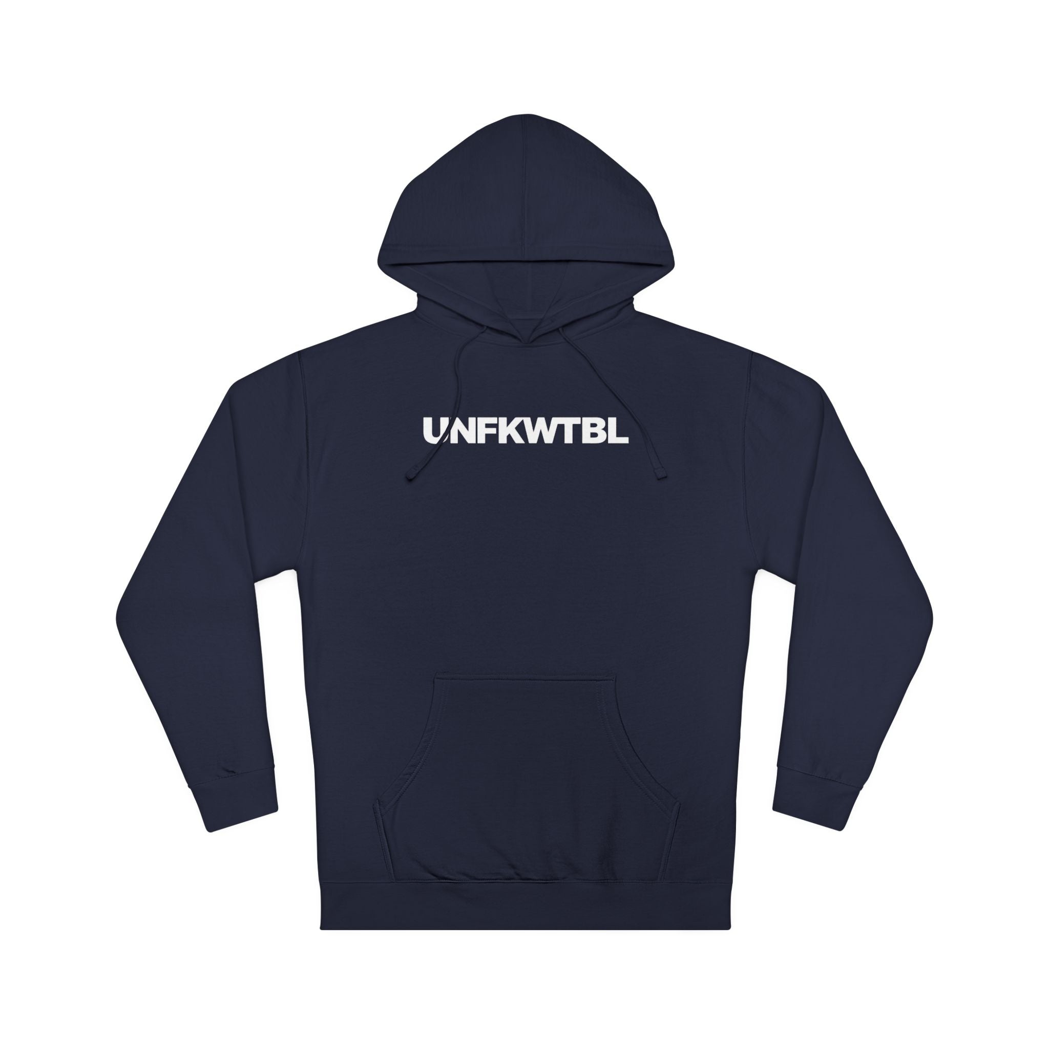 UNFKWTBL Signature Hoodie — Minimal Navy Graphic Pullover