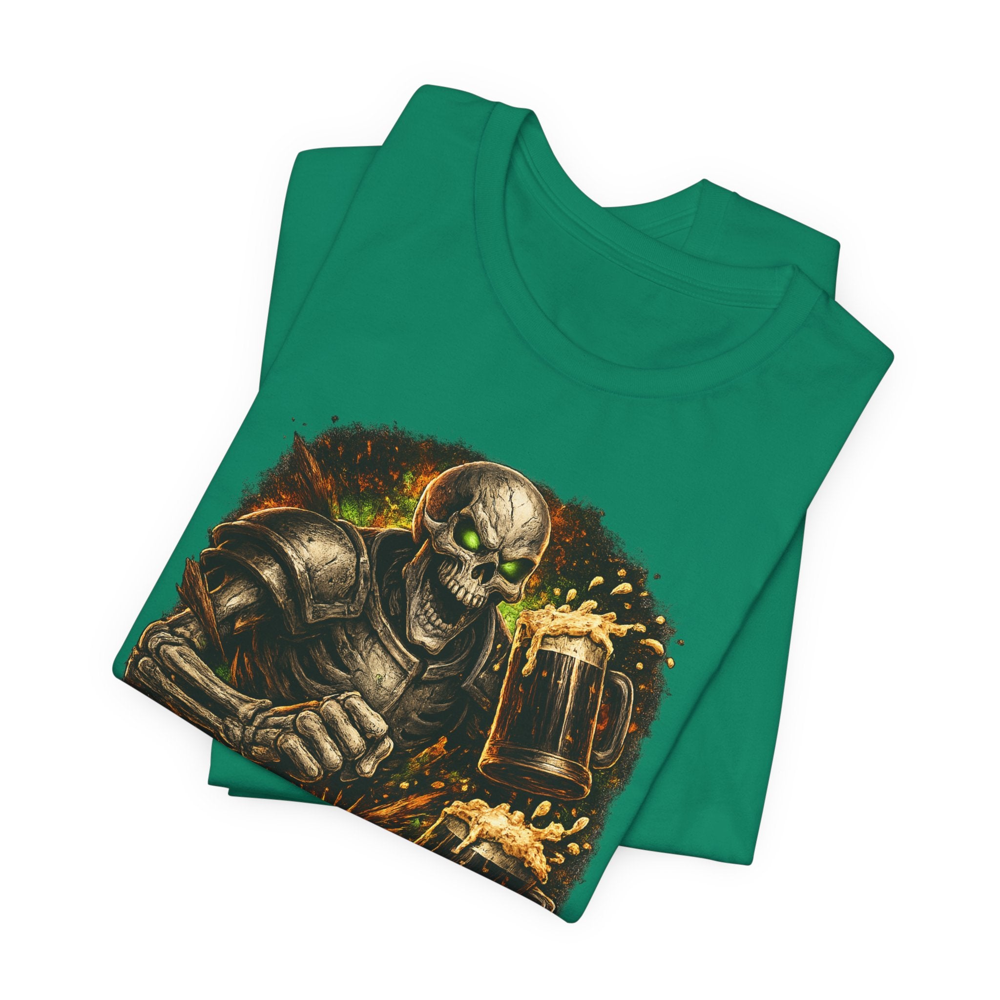 Graphic Tee — 'Bad Decisions Brewed Here' Skeleton Beer Shirt