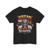 Vegas Raiders Skull Tee — Casino Poker Helmet Design