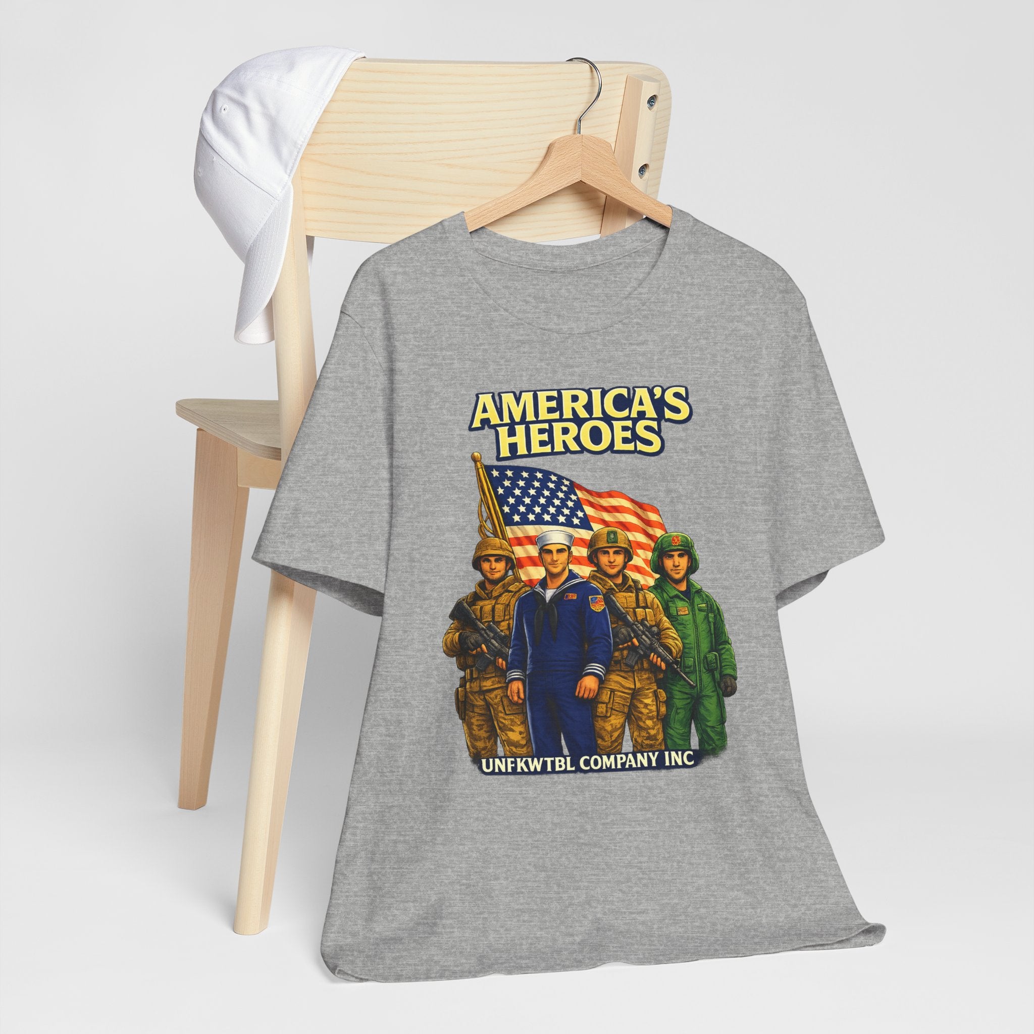 America's Heroes T-Shirt — Patriotic Military Vintage Graphic Tee