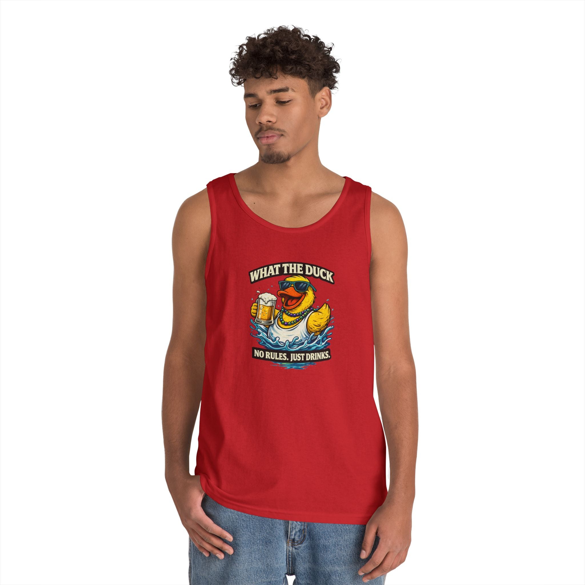 What the Duck Tank Top — Funny Rubber Duck Beer Graphic Tank