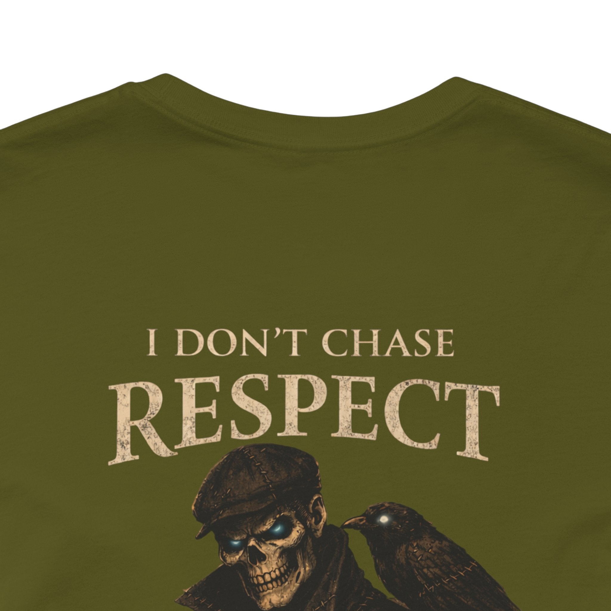 Respect T-Shirt — "I Don't Chase Respect, I Take It" Raven Graphic Tee