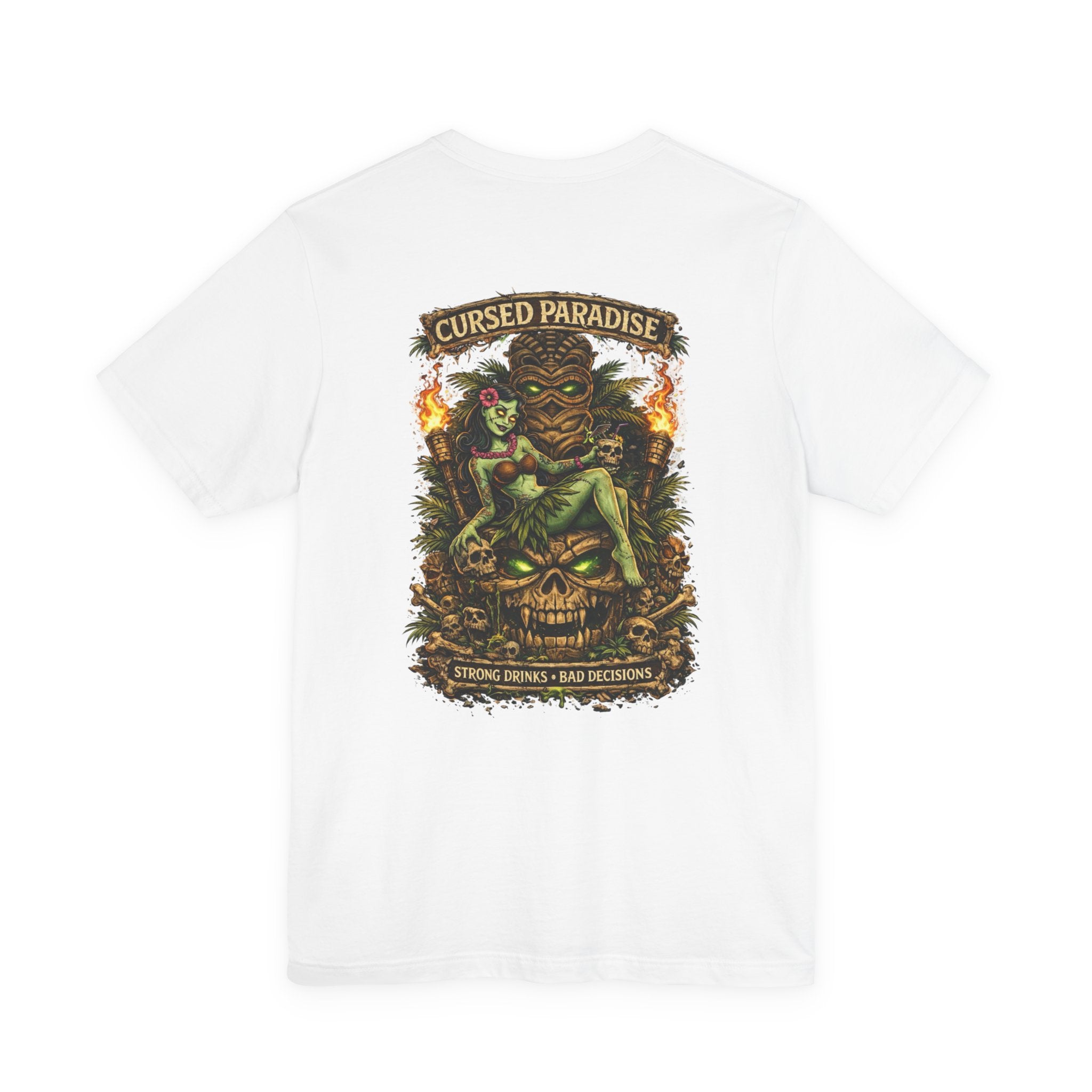 Cursed Paradise T-Shirt — Tropical Tiki Skull Graphic Tee