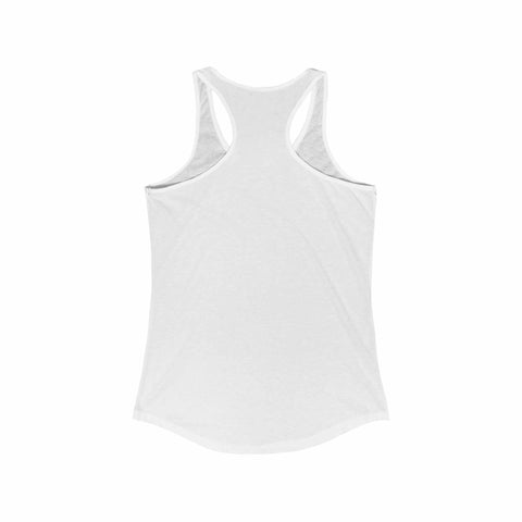 White Kindness Vibes Racerback Tank for women, lightweight and breathable summer top for casual and active wear
