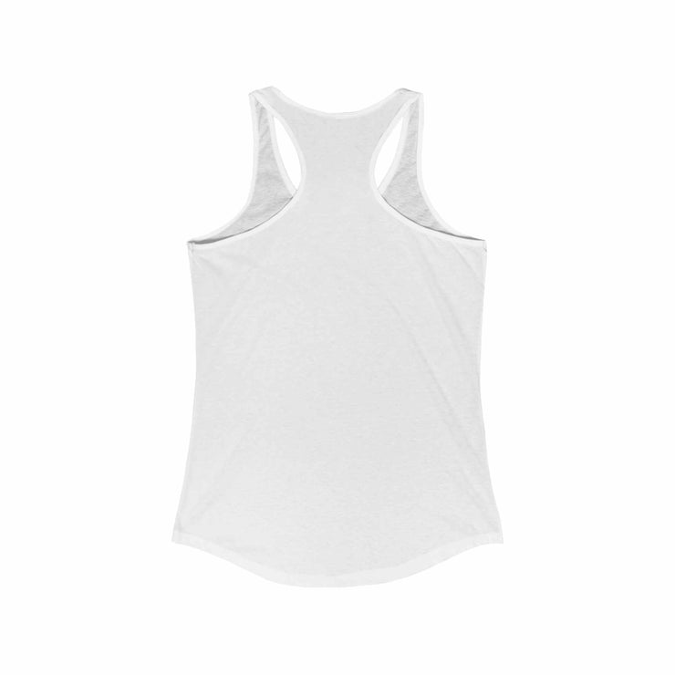 White Kindness Vibes Racerback Tank for women, lightweight and breathable summer top for casual and active wear