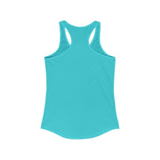 Women's turquoise Kindness Vibes Racerback Tank top, breathable summer wear, lightweight and comfortable for beach and casual use