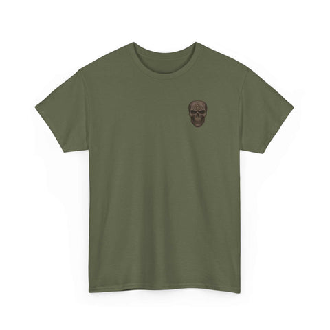 UNFKWTBL JOKER olive green t-shirt with small skull design on chest