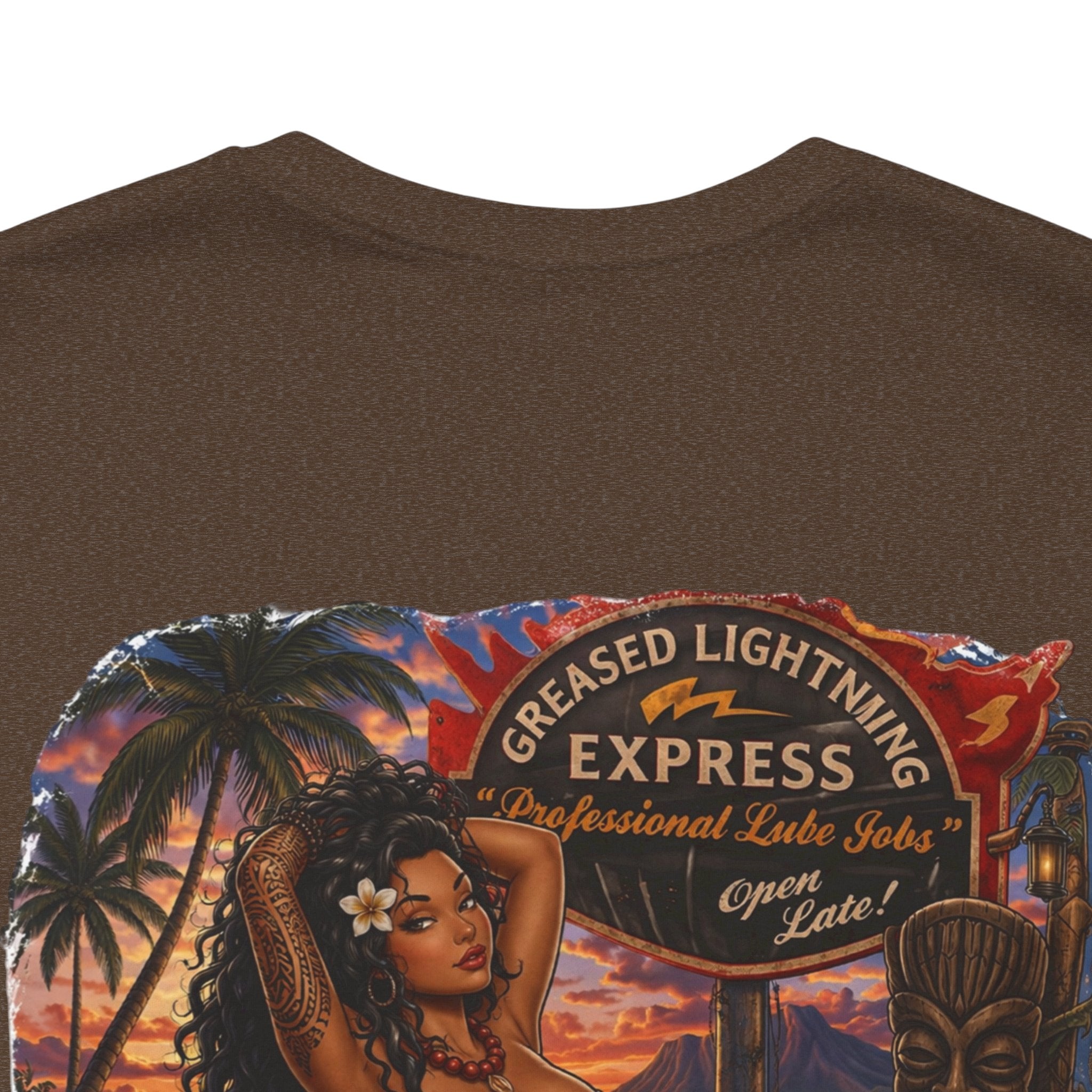 Motorcycle Pin-Up Tee — Sunset Riders Graphic T-Shirt