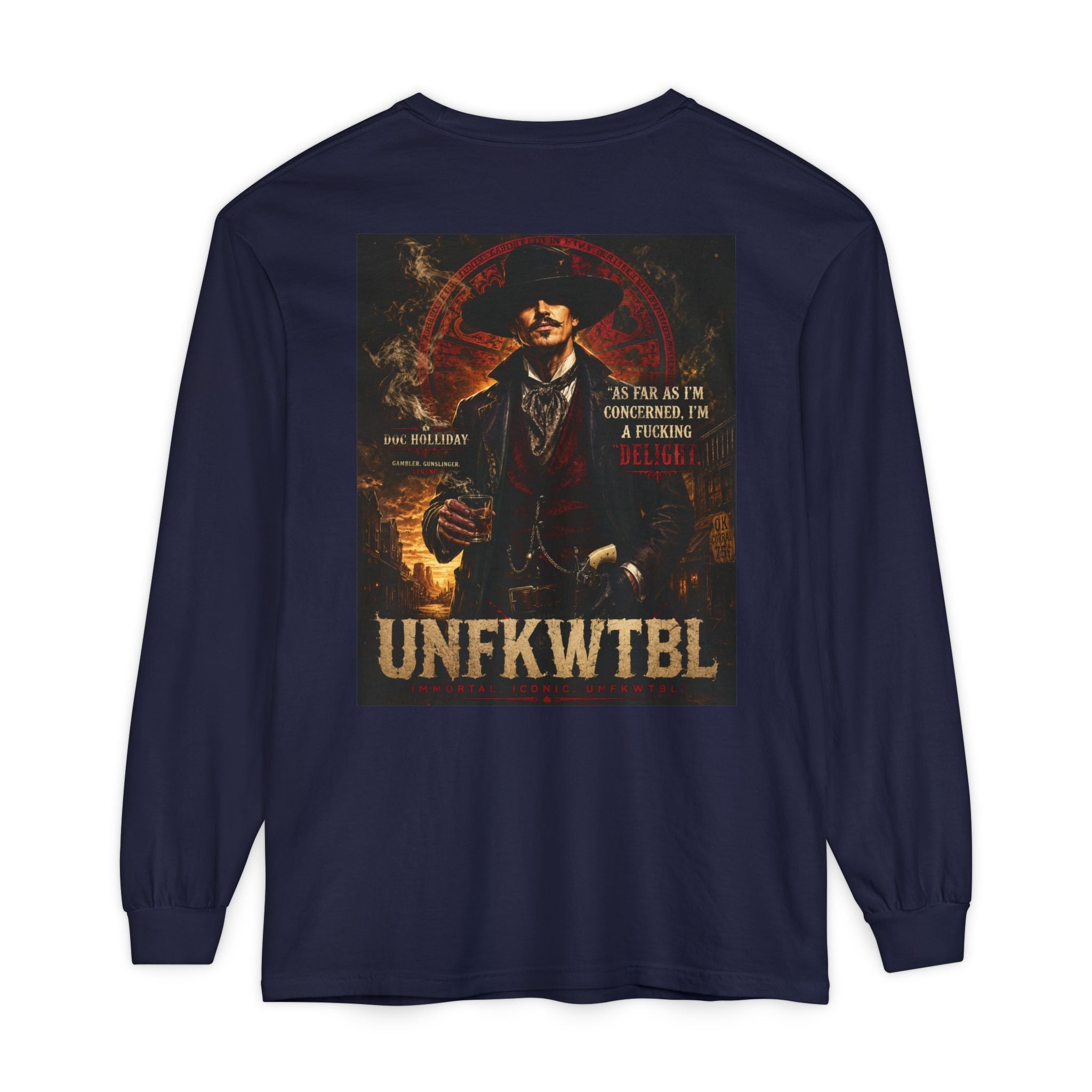 Unfkwtbl Vintage Western Long Sleeve T‑Shirt — Gunslinger Graphic