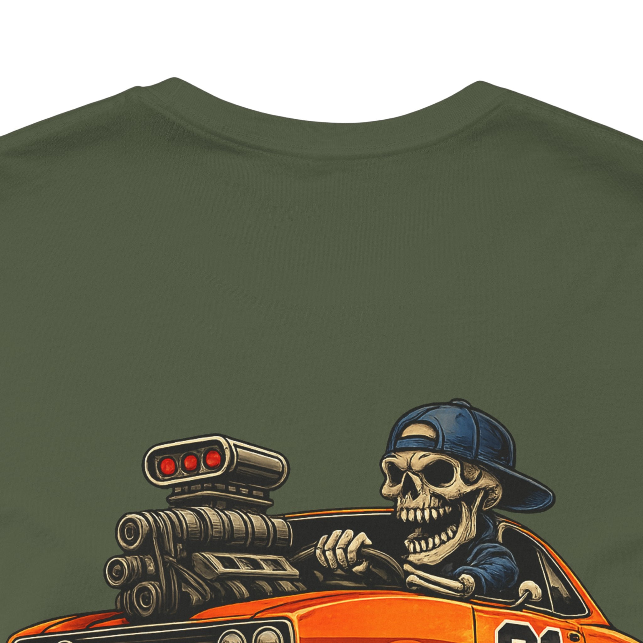Muscle Car Skull Tee — "Built Different. Drive Hard." Graphic T-Shirt