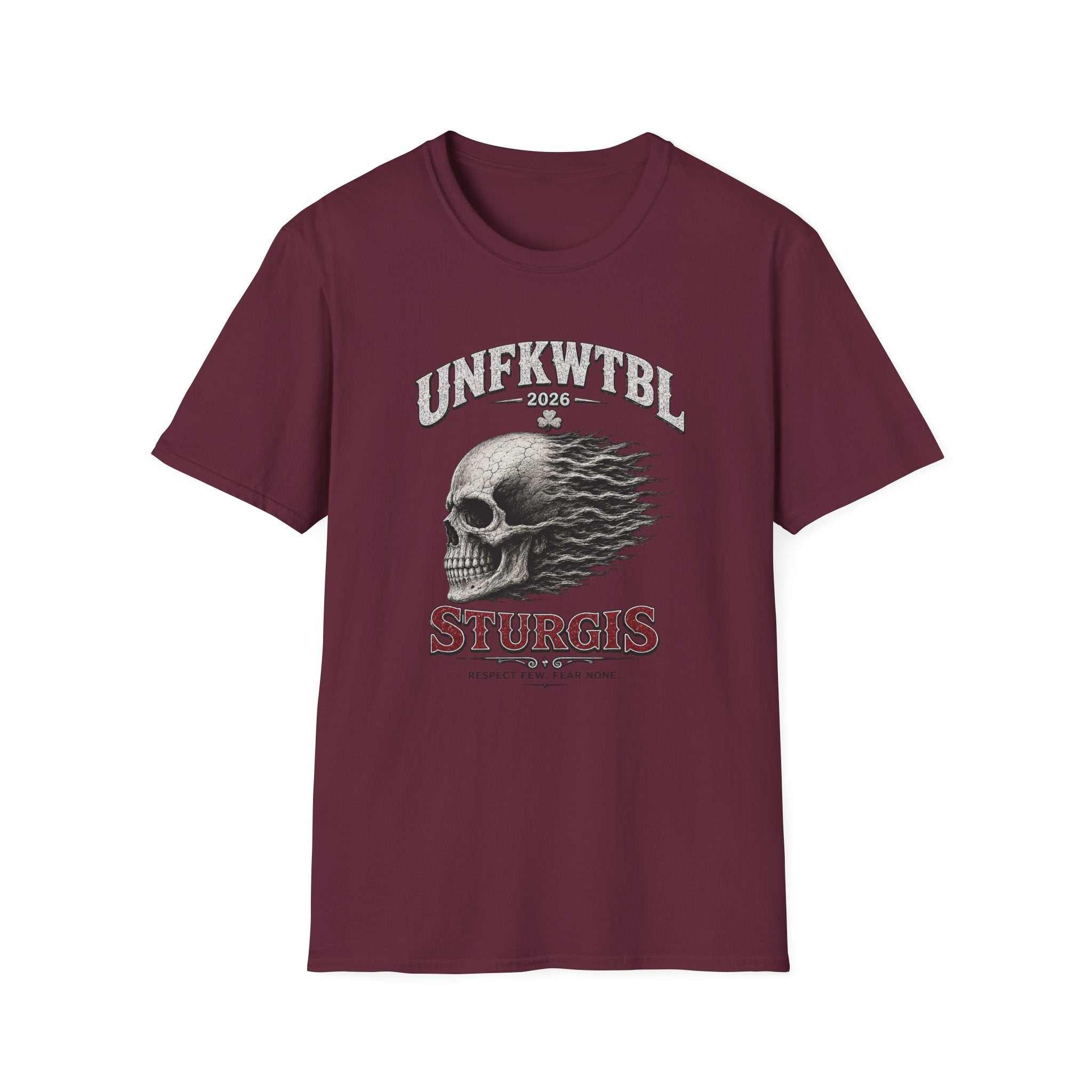 Skull Flame Sturgis T-Shirt — UNFKWTBL 2026 Motorcycle Rally Tee