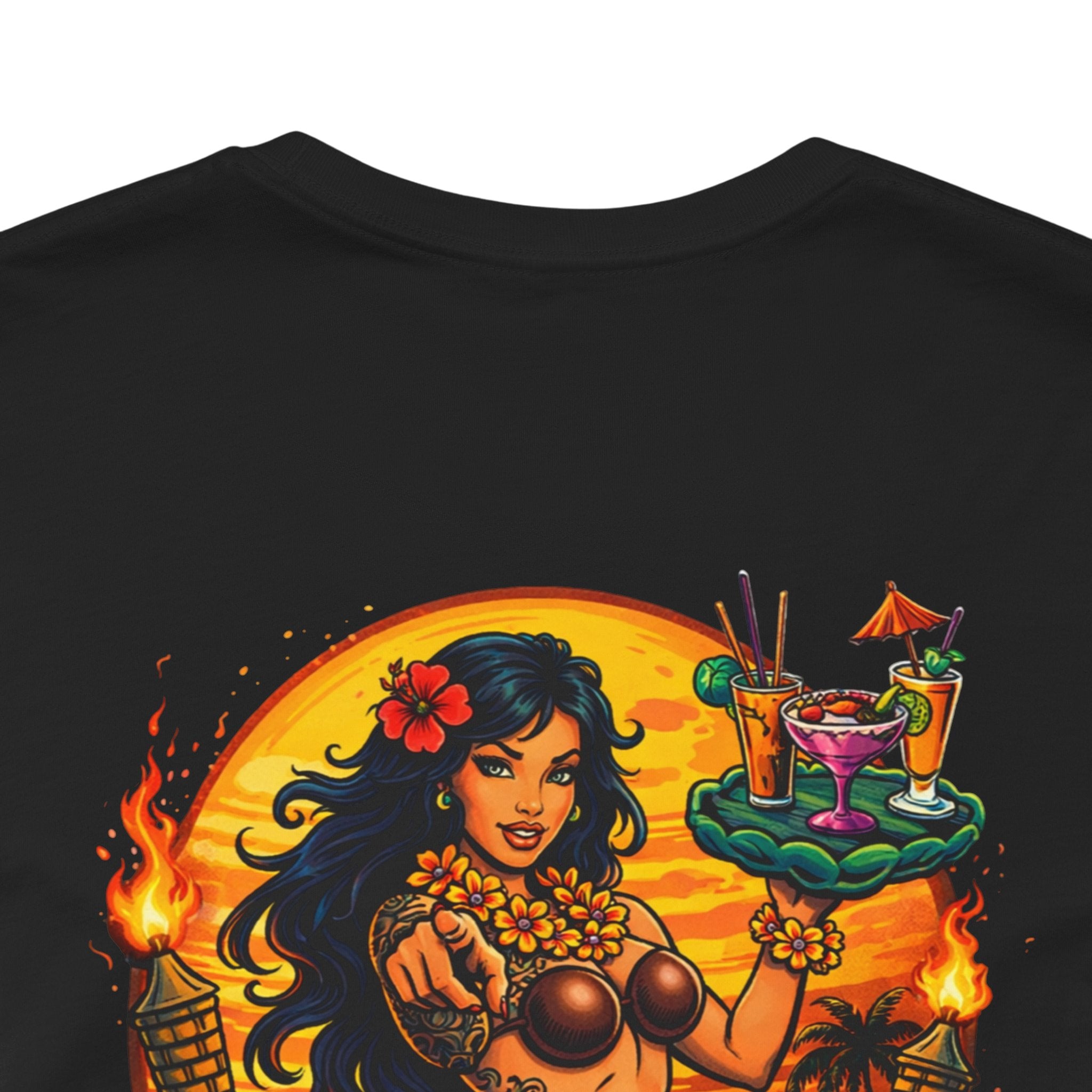 Hawaiian Hula Mermaid T‑Shirt — "Drink Hard Stay Unfwktbl" Tropical Bar Tee