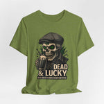 Dead & Lucky Skull Tee with grinning skull graphic and 
