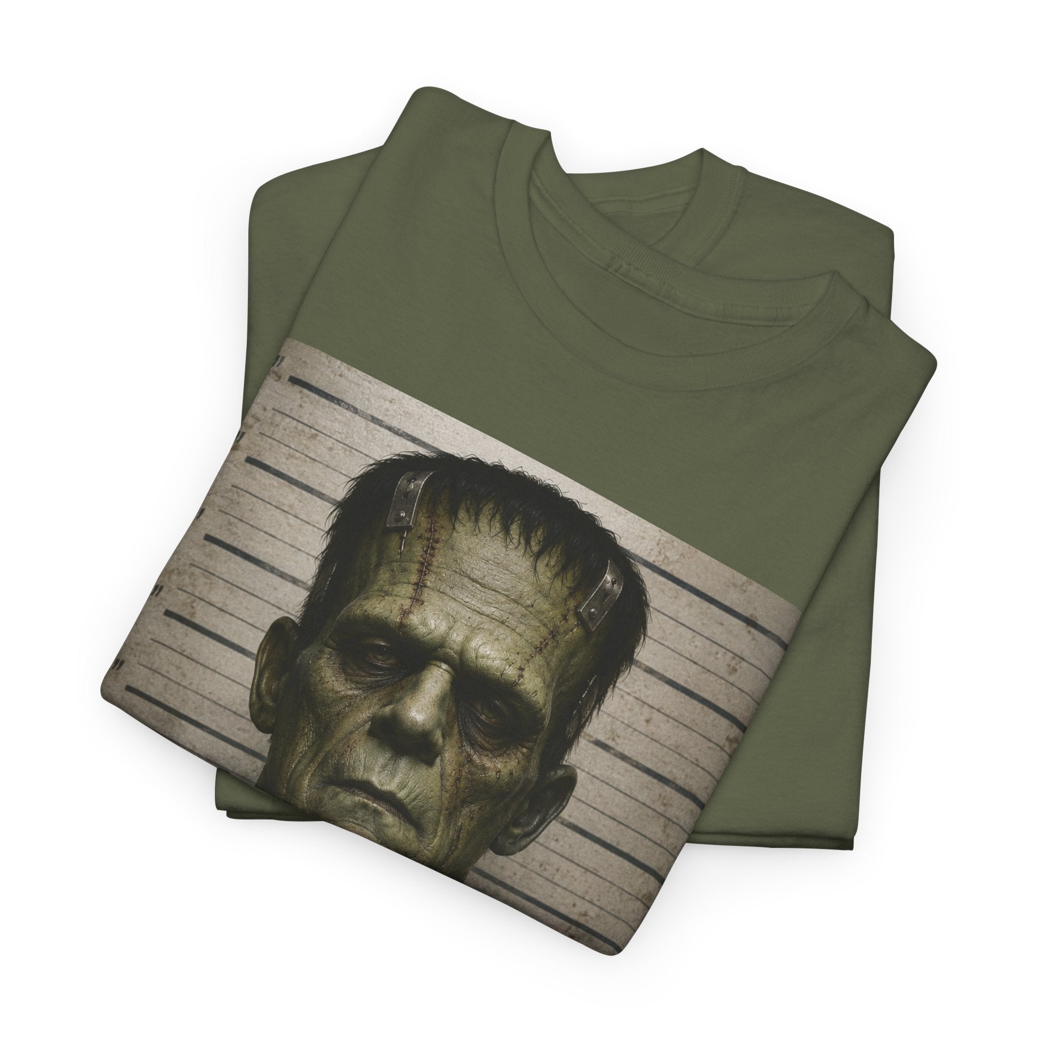 Frankenstein Mugshot Tee — Vintage Monster Mugshot Graphic T-Shirt