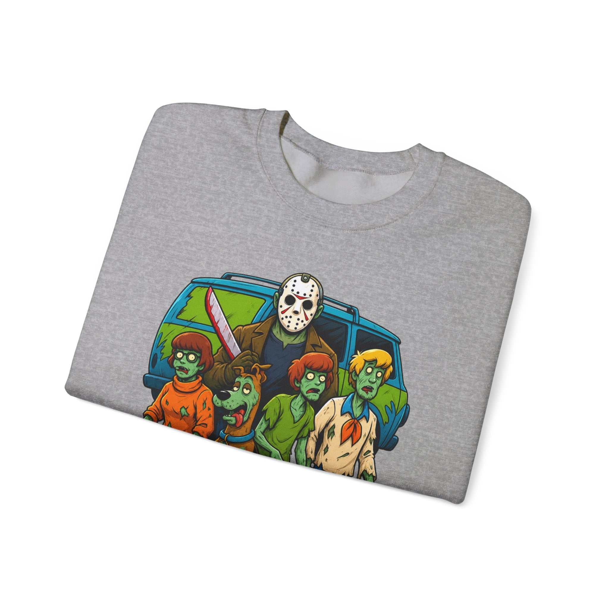 Horror Squad Crewneck Sweatshirt — Cartoon Zombie Kids & Jason Design (UNFKWTBL)