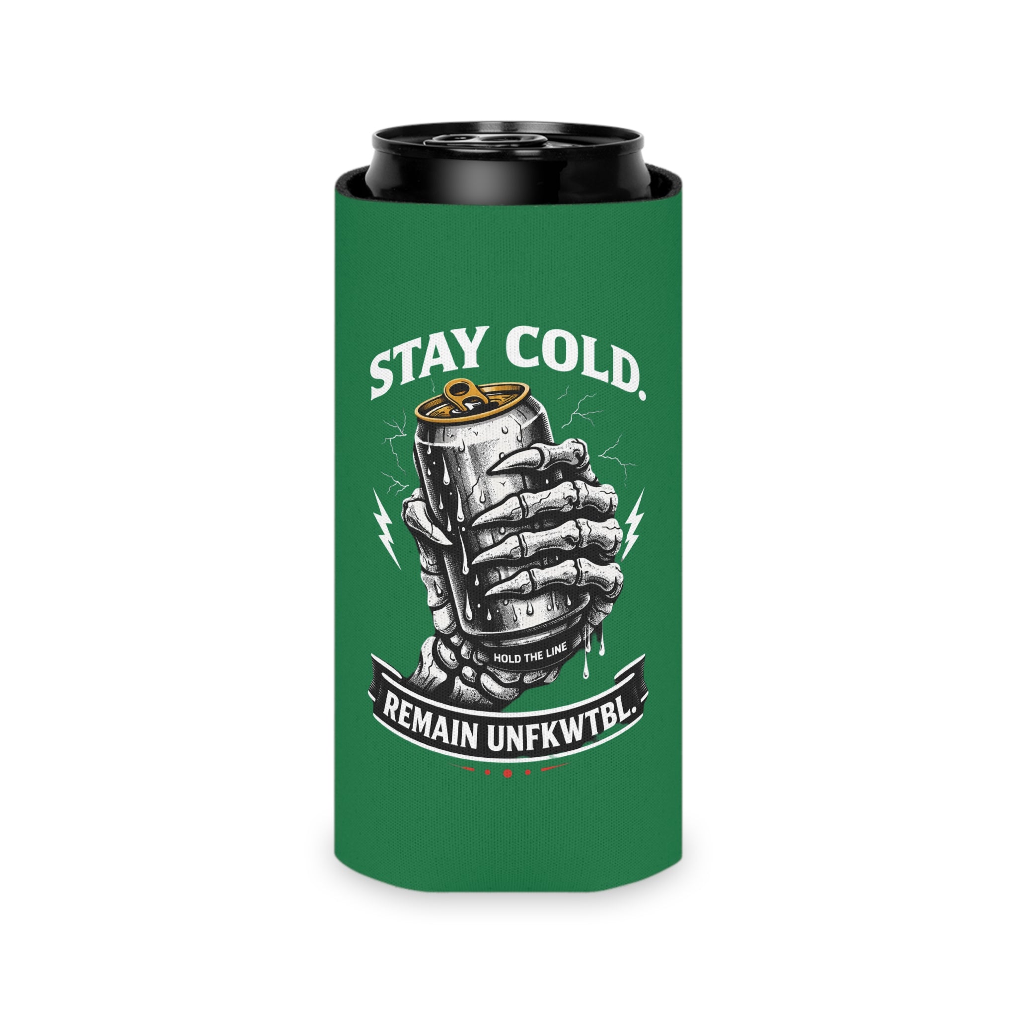 Gettin' Lucky / Stay Cold Can Cooler — St. Patrick's Day Pinup Beer Koozie