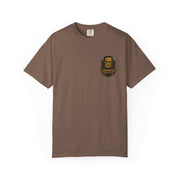 Vintage Frankenstein T-shirt featuring classic monster design on brown garment-dyed cotton with a relaxed fit
