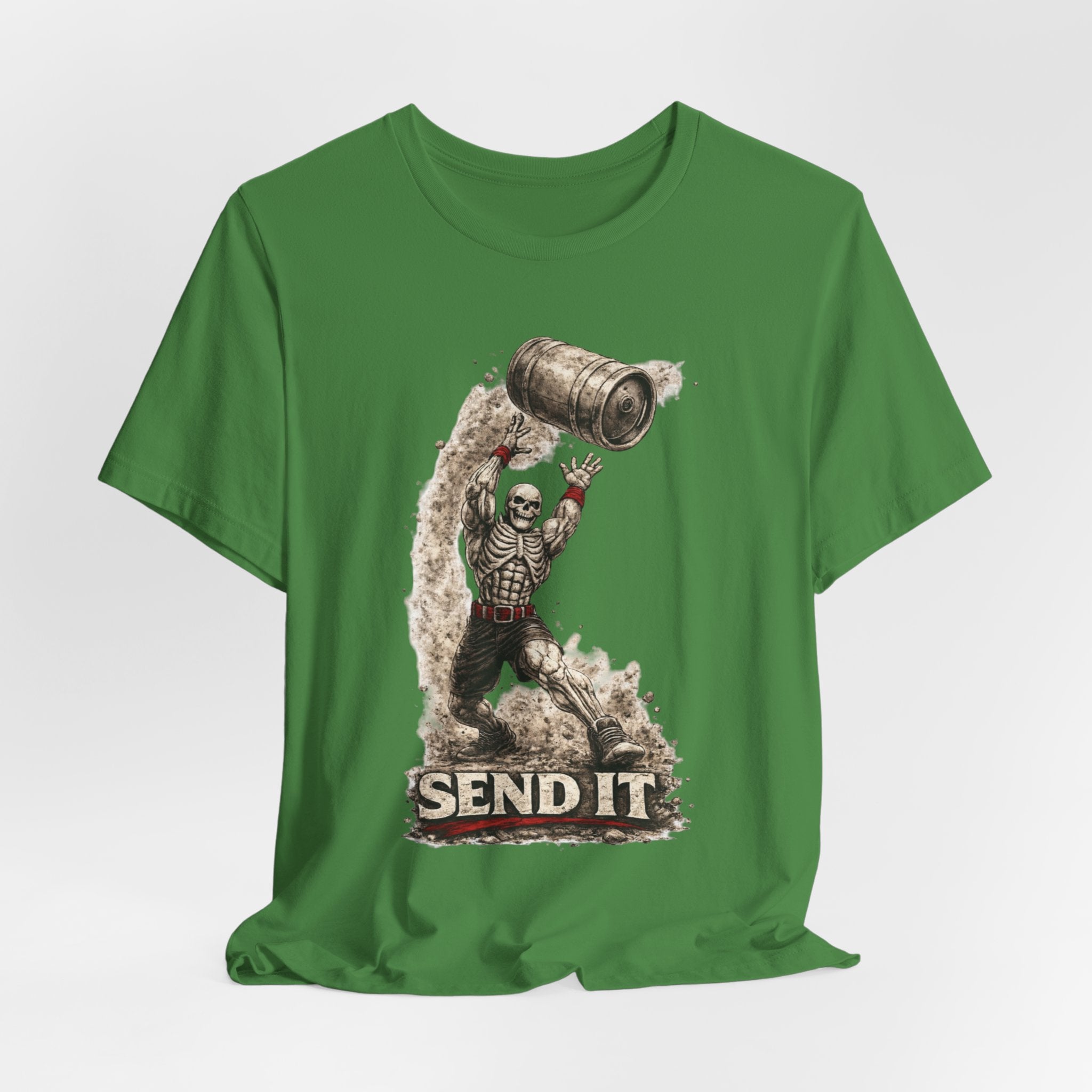 Send It Skull Rider T-Shirt — Vintage Skeleton Keg Surfing Tee