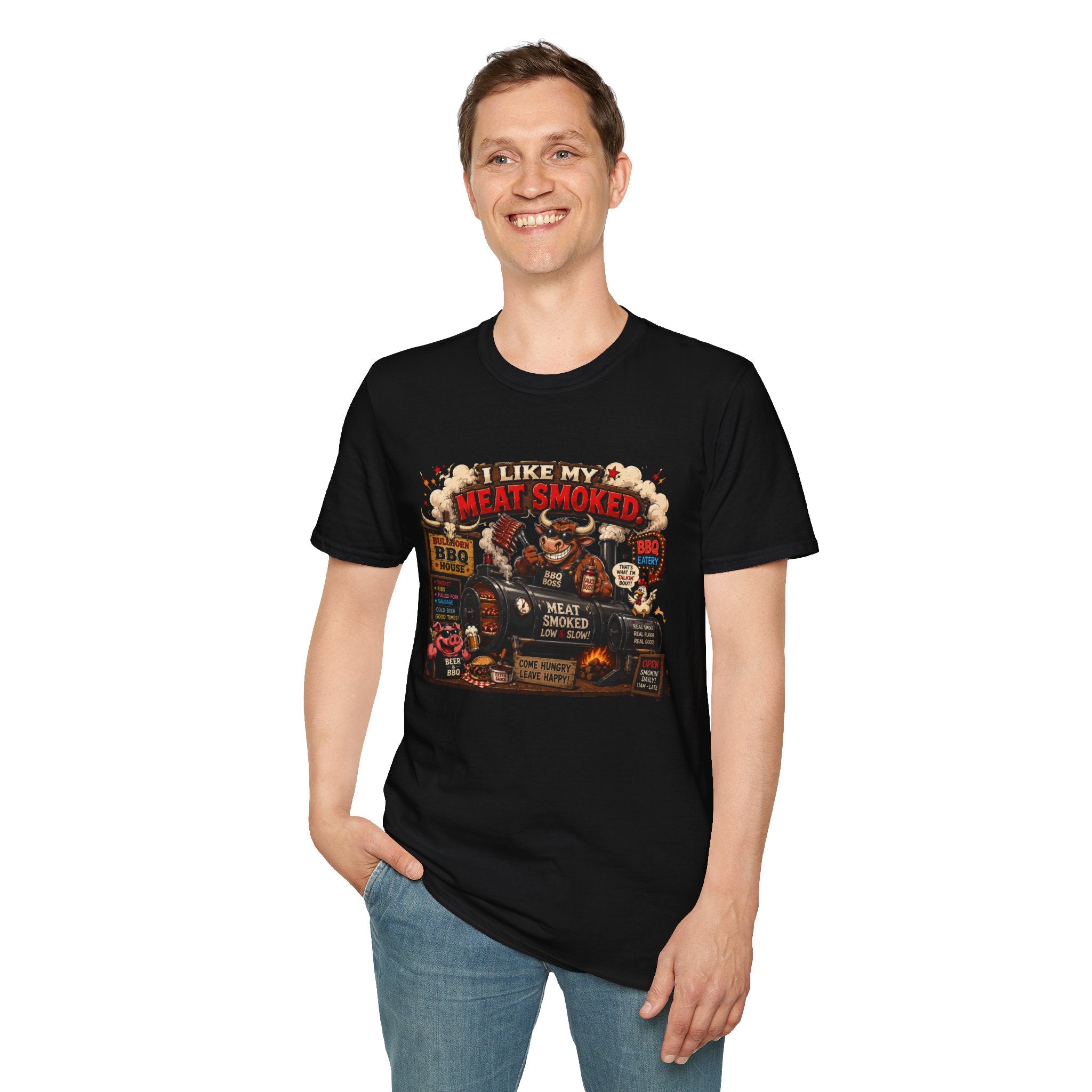 BBQ Smoker Tee — “I Like My Meat Smoked” Graphic T-Shirt