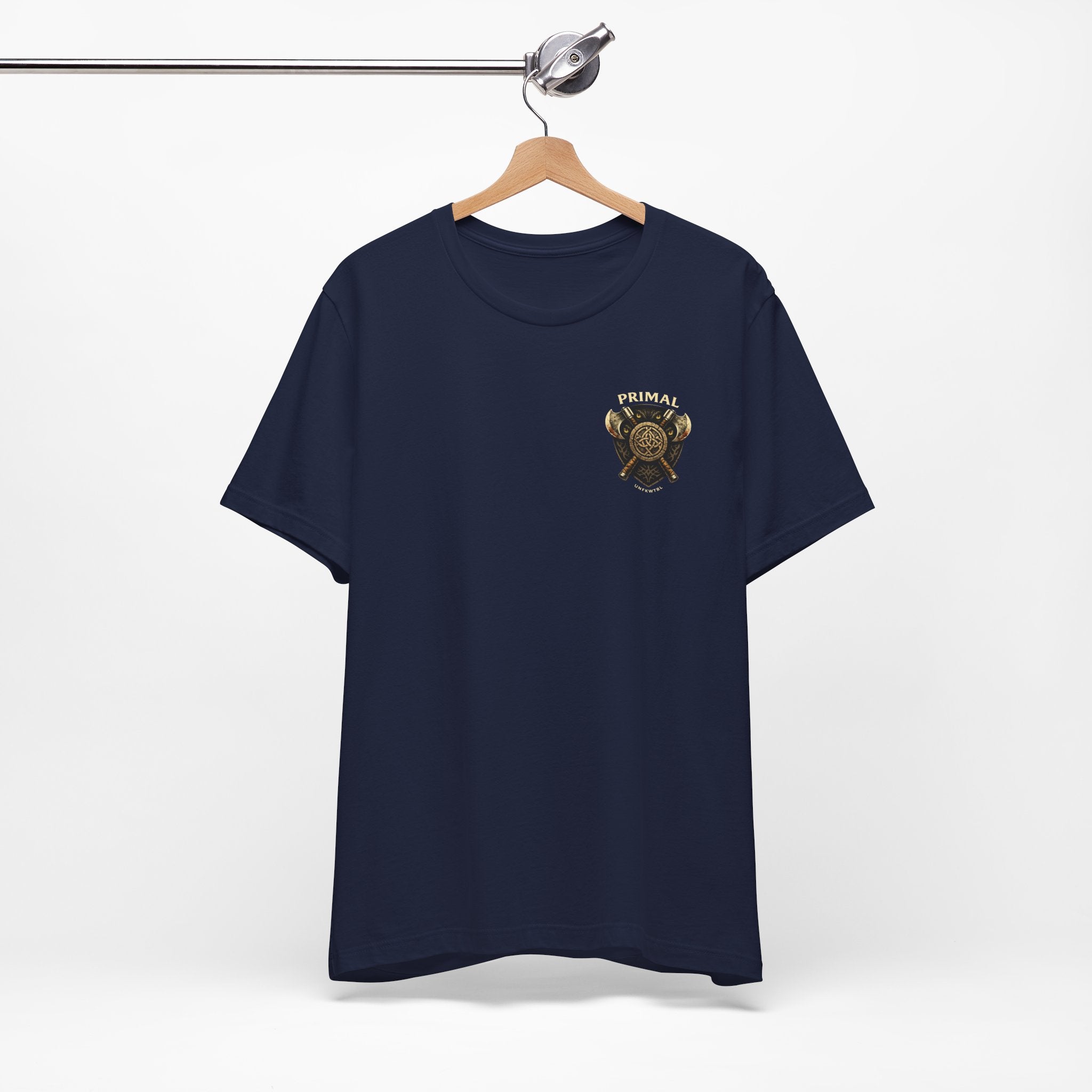 Barbarian Warrior Graphic Tee — 'Primal' Fantasy Pinup Backprint T-Shirt