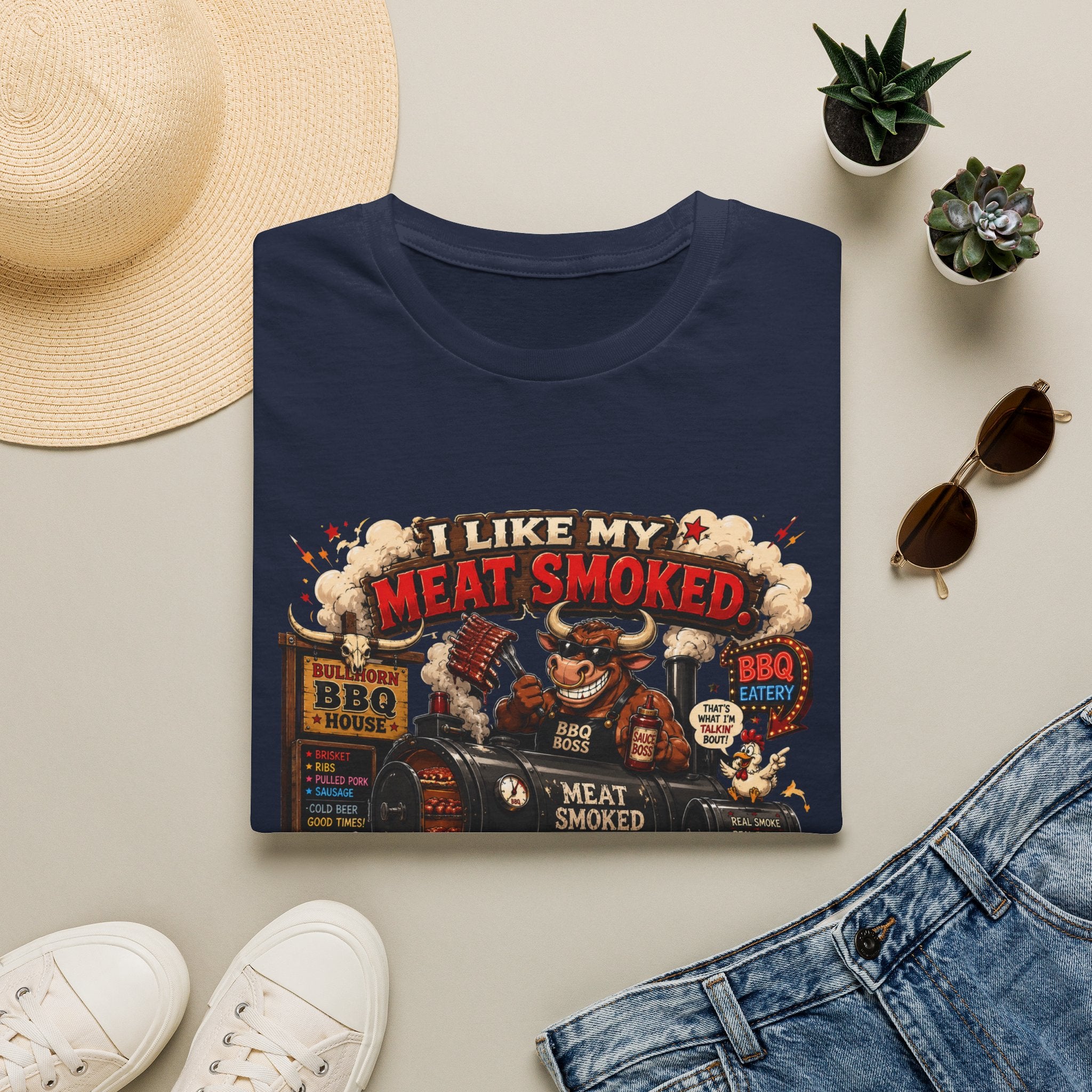 BBQ Smoker Tee — “I Like My Meat Smoked” Graphic T-Shirt