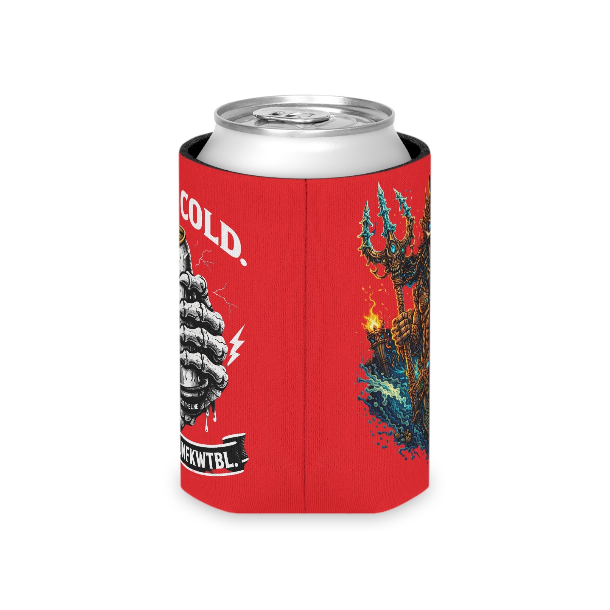 Stay Cold Can Cooler — Skull Hand & Trident Island Beer Koozie