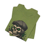 Dead & Lucky Skull Tee with grinning skull graphic and vintage design on lightweight cotton shirt