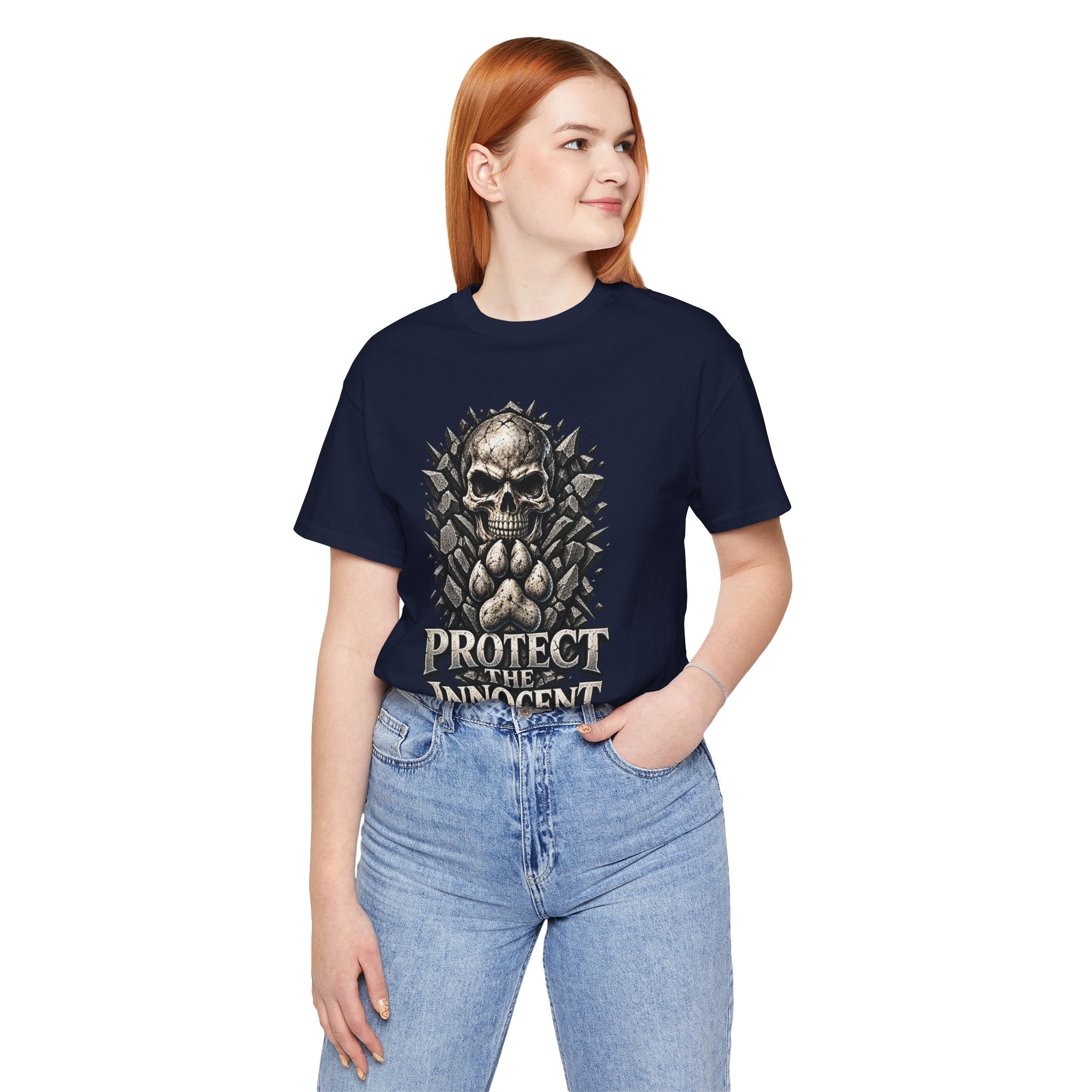 Protect the Innocent Skull Tee — "Harm Them... Answer For It." Statement T-Shirt