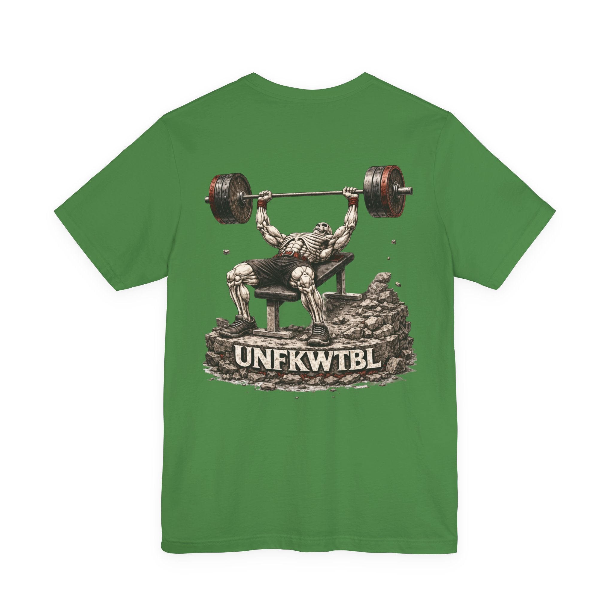 Weightlifting Tee — Vintage Bench Press Skull Design (UNFKWTBL)