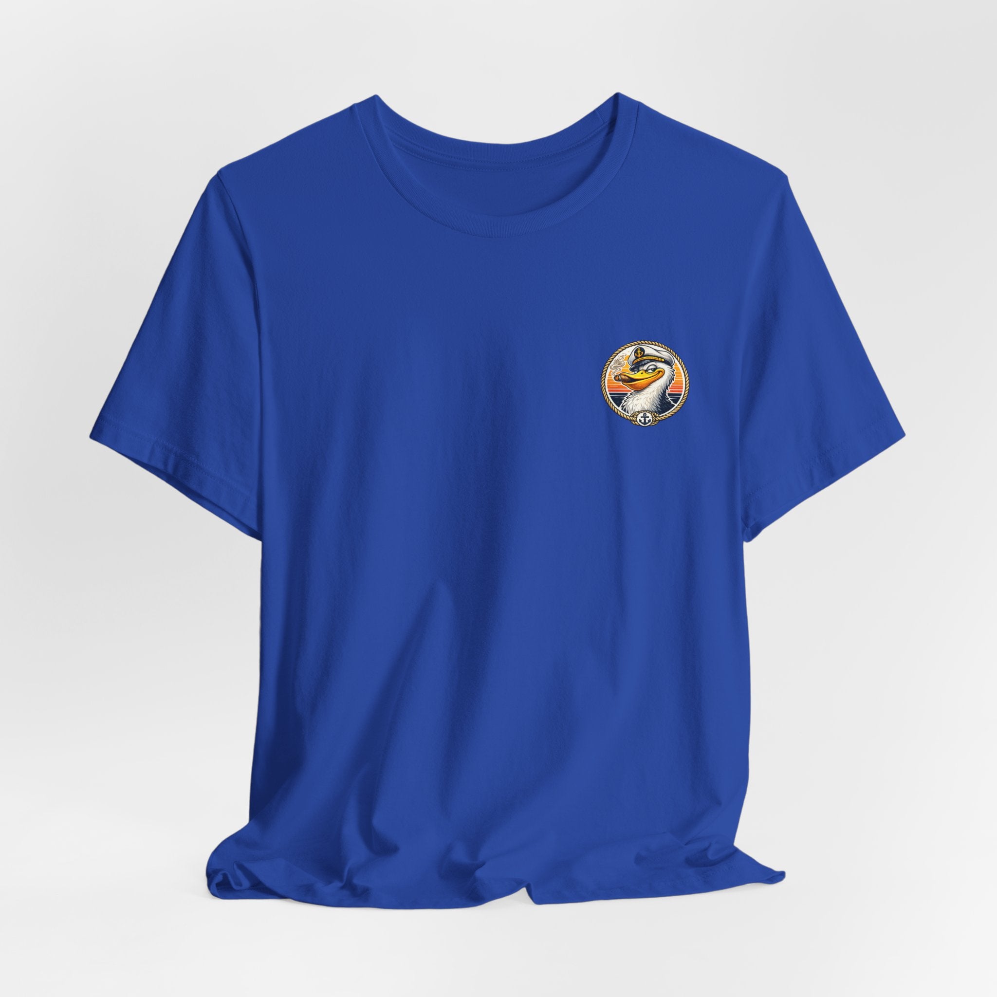 Duck Captain Graphic Tee — Sailor Duck Drinking Rum Retro Beach Shirt