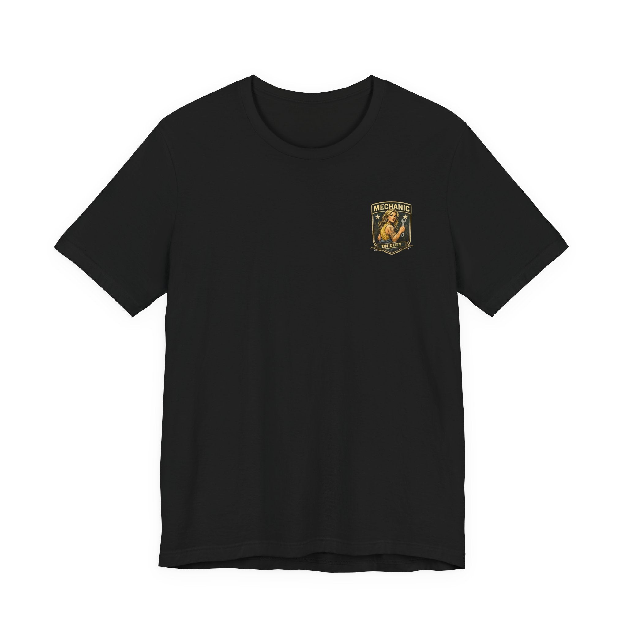 Mechanic On Duty Tee — Vintage Pin-Up Aircraft Garage Shirt