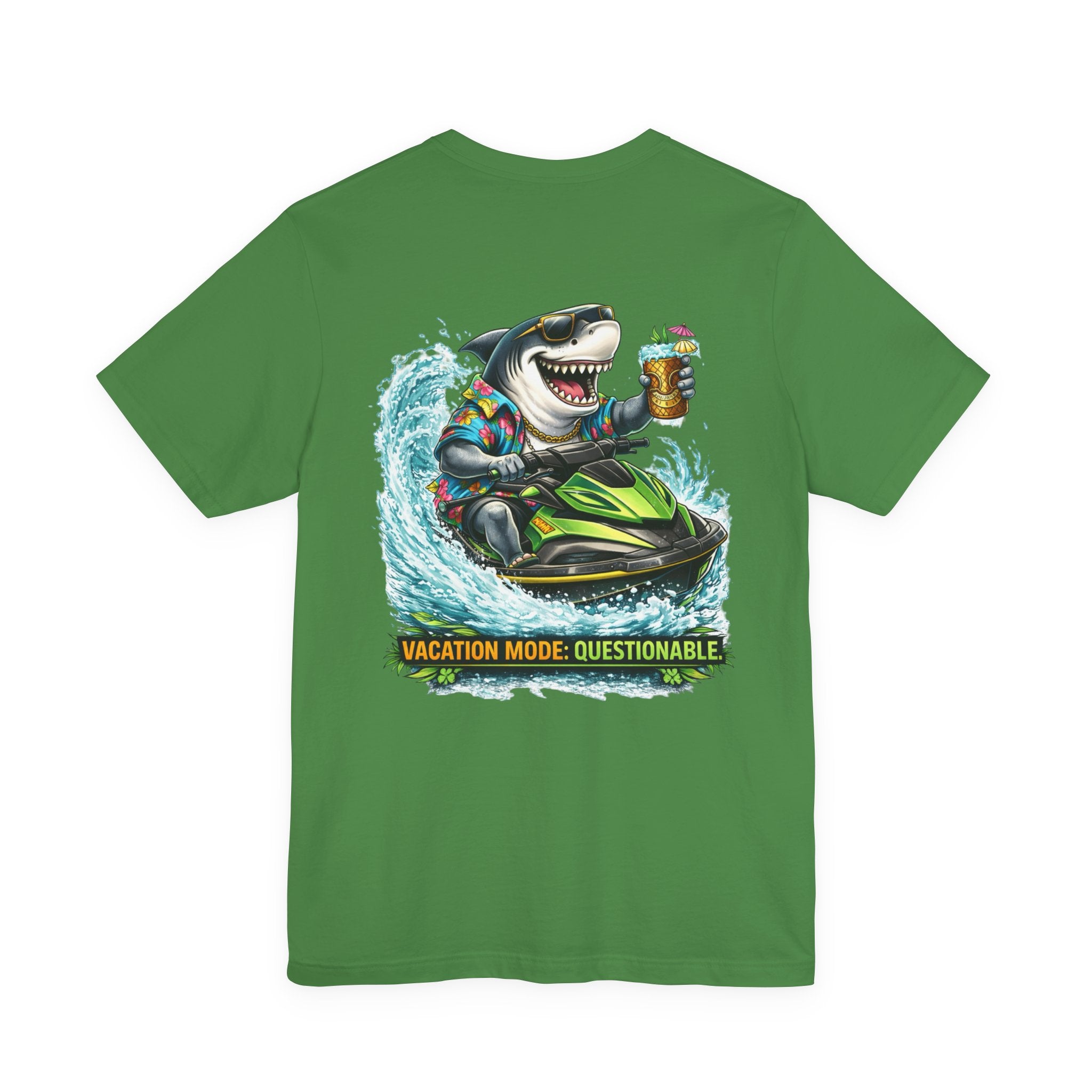 Shark Jet Ski Tee — "Vacation Mode: Questionable" Graphic T-Shirt