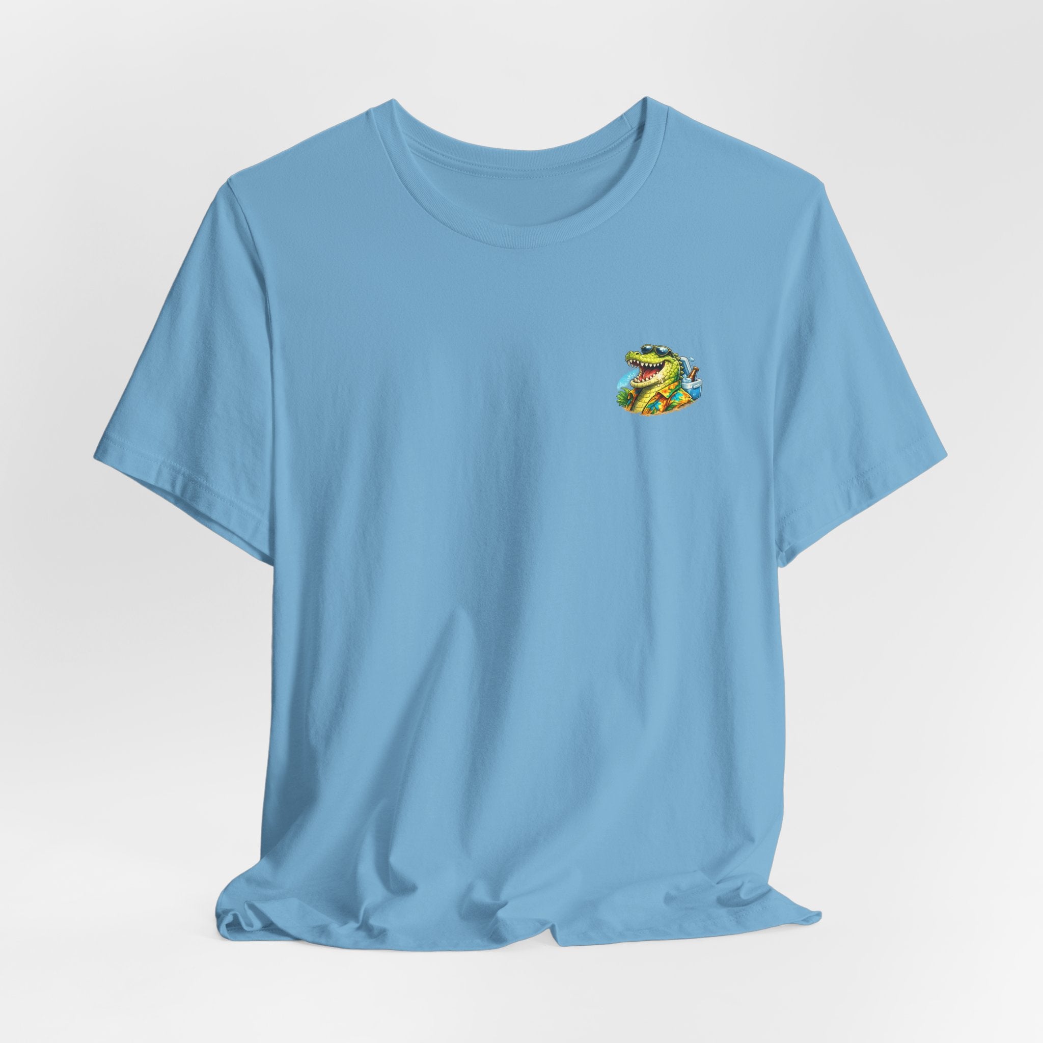 Sand Happens T-Shirt — Playful Alligator Beach Tee