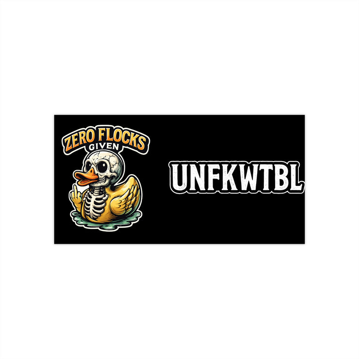 Bumper Sticker — “Zero Flocks Given” Skeleton Duck (UNFKWTBL) Funny Vinyl Decal