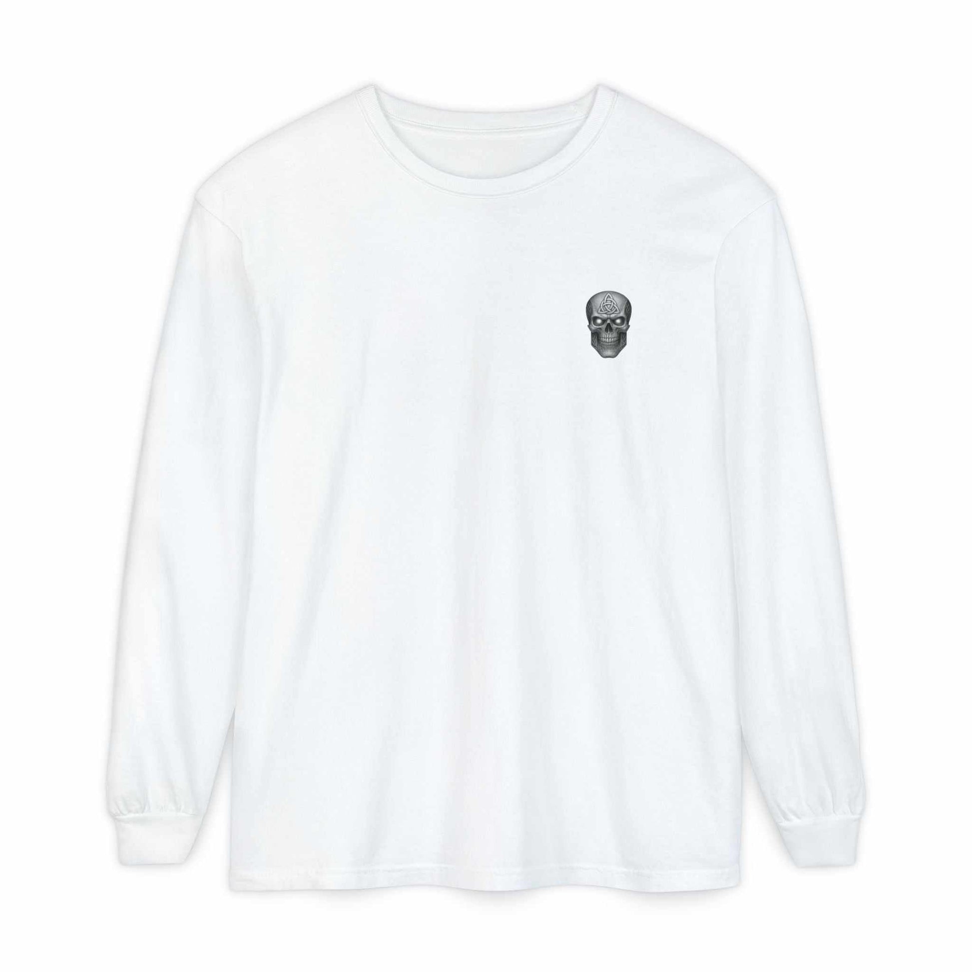 The World Bends I Don’t unisex long sleeve garment-dyed cotton t-shirt with durable hems and ribbed cuffs