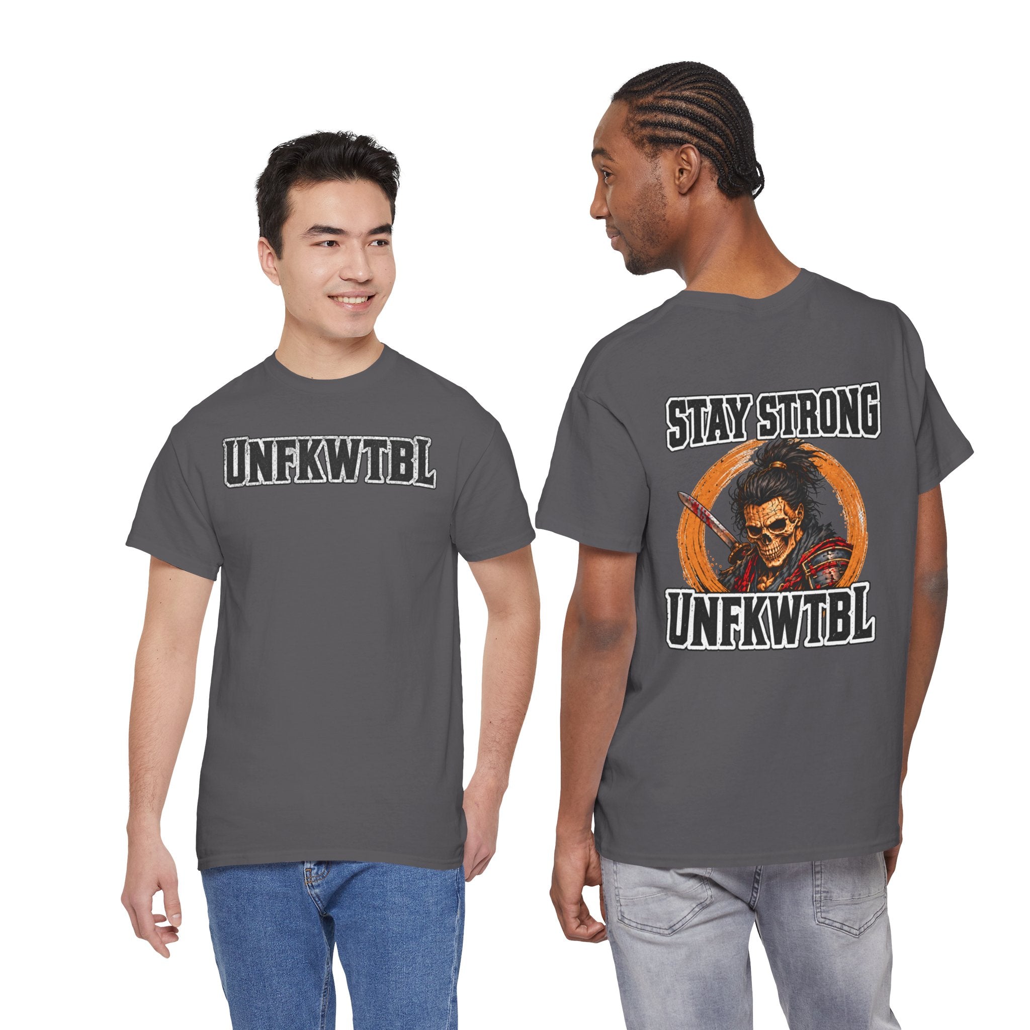 Stay Strong UNFKWTBL Graphic Tee — Skull Warrior Back Print